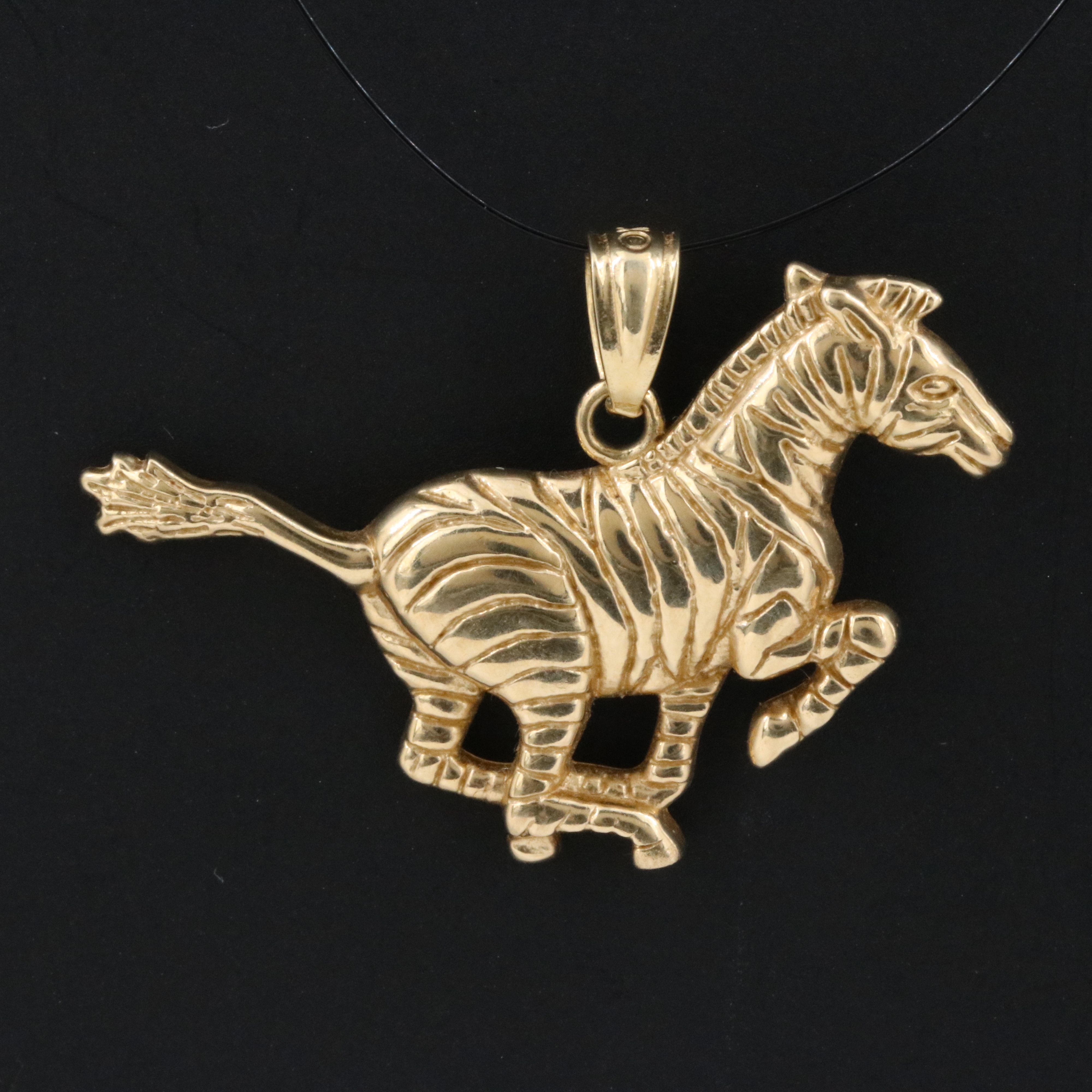 14K Zebra Pendant