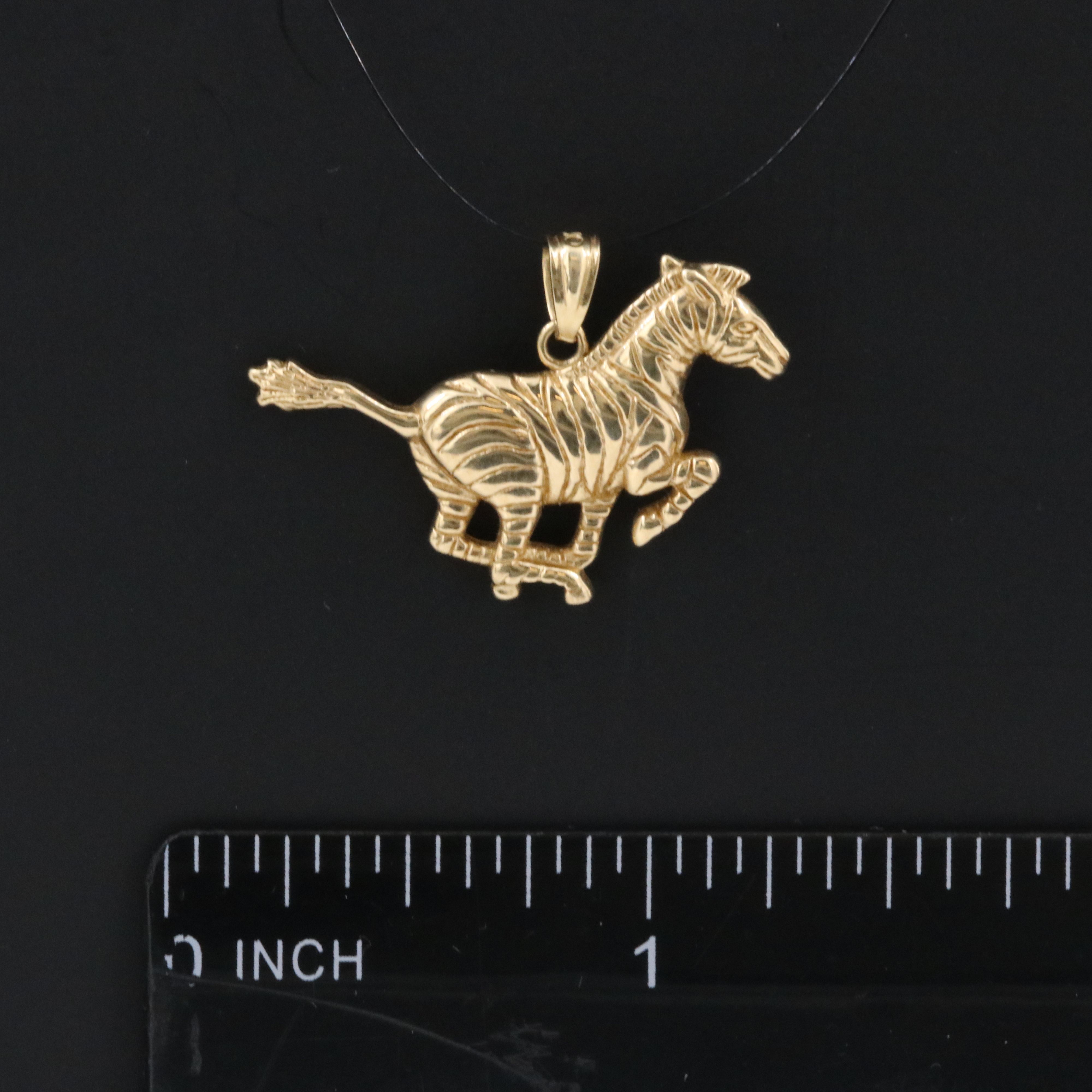 14K Zebra Pendant