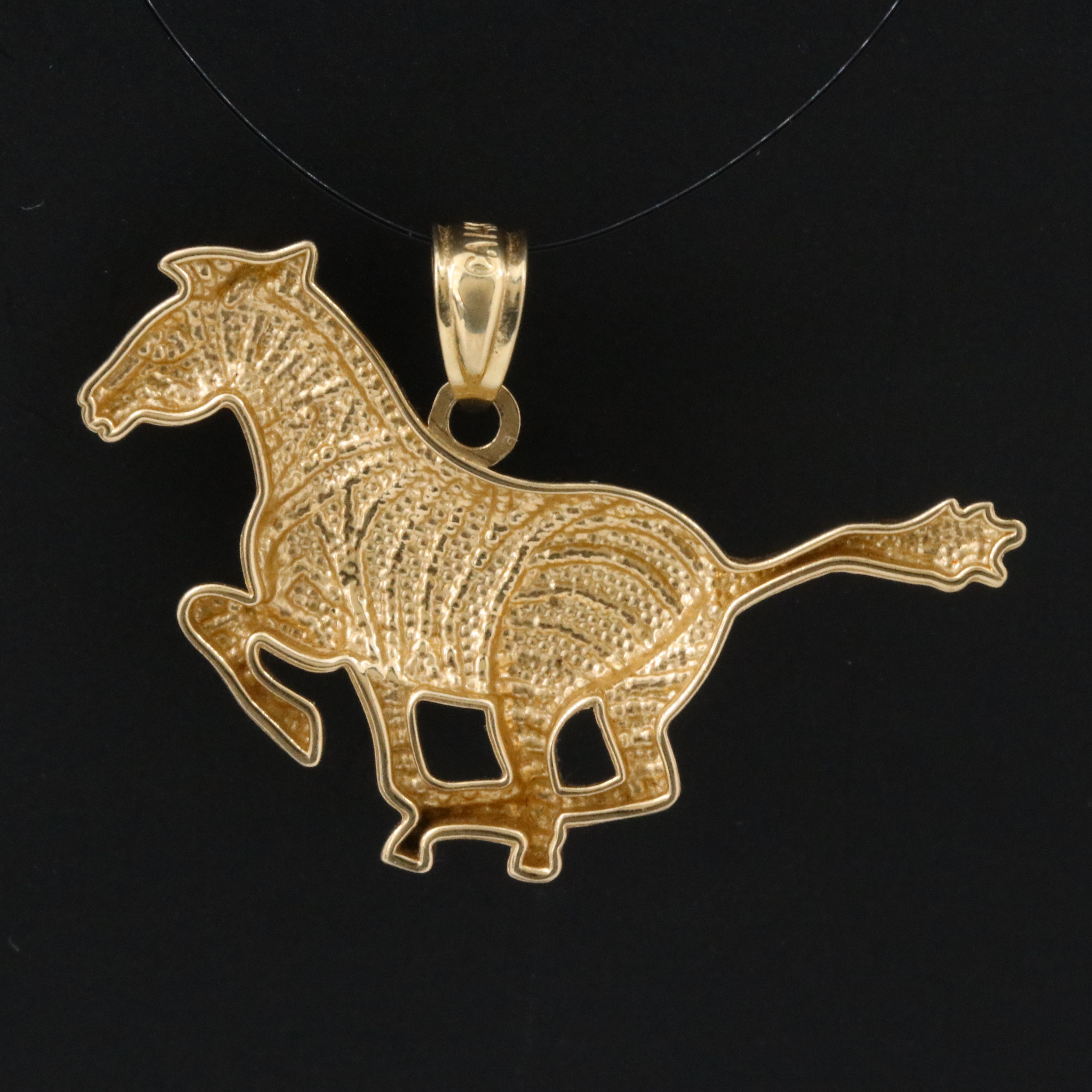 14K Zebra Pendant
