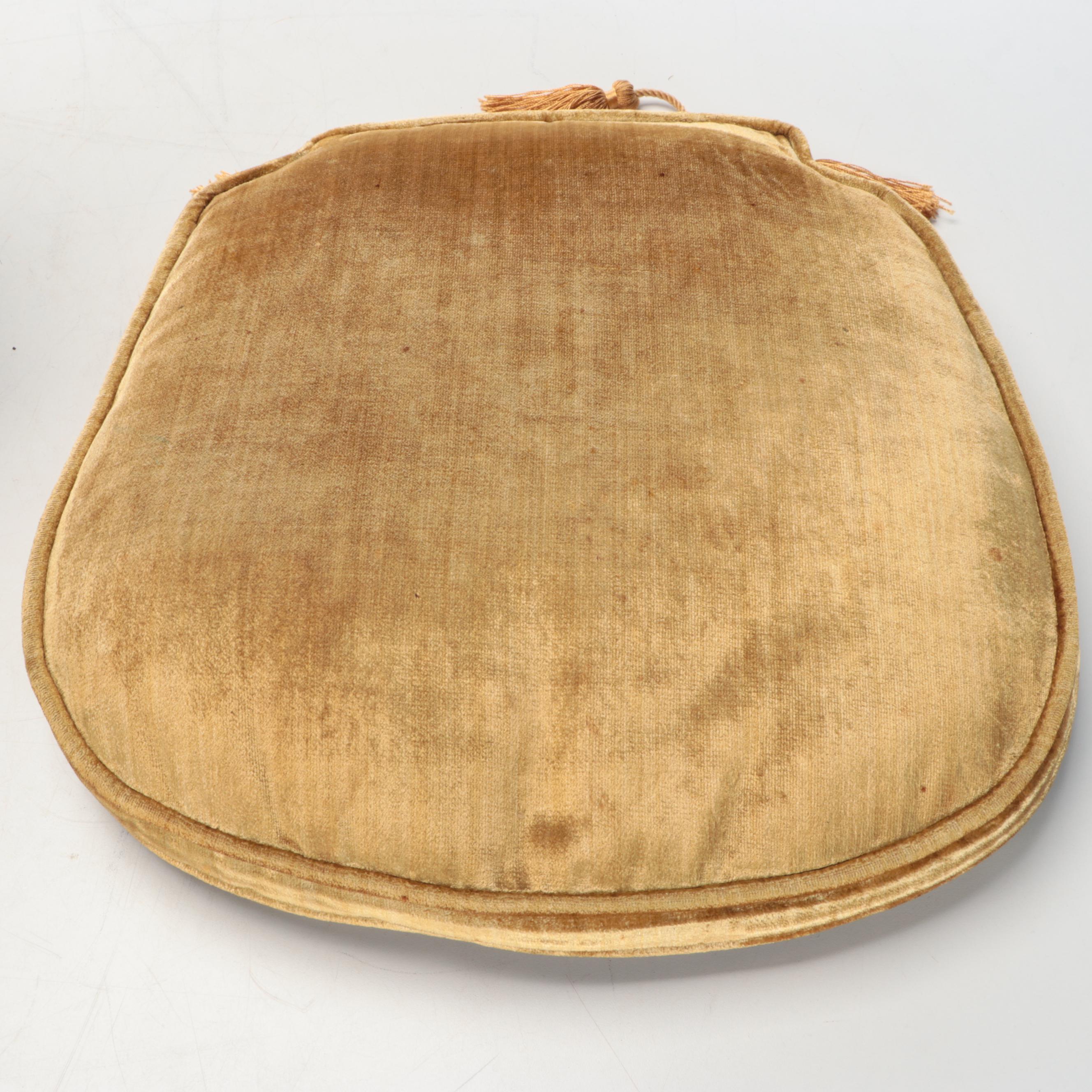 Needlepoint Pom-Pom Accented with Other Pillows and Seat Cushions