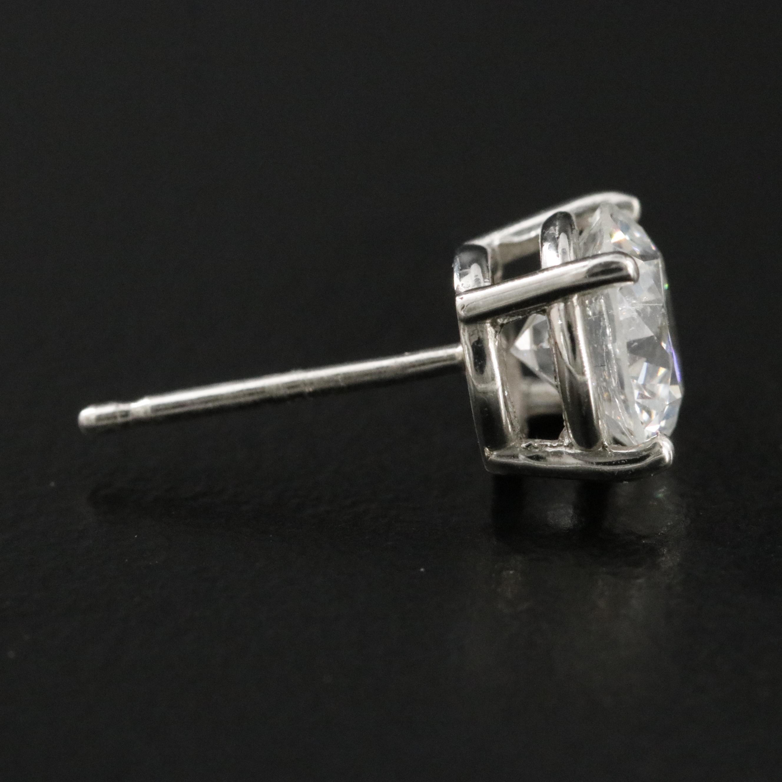 Platinum 1.90 CTW Diamond Stud Earrings with GIA Report and eReport