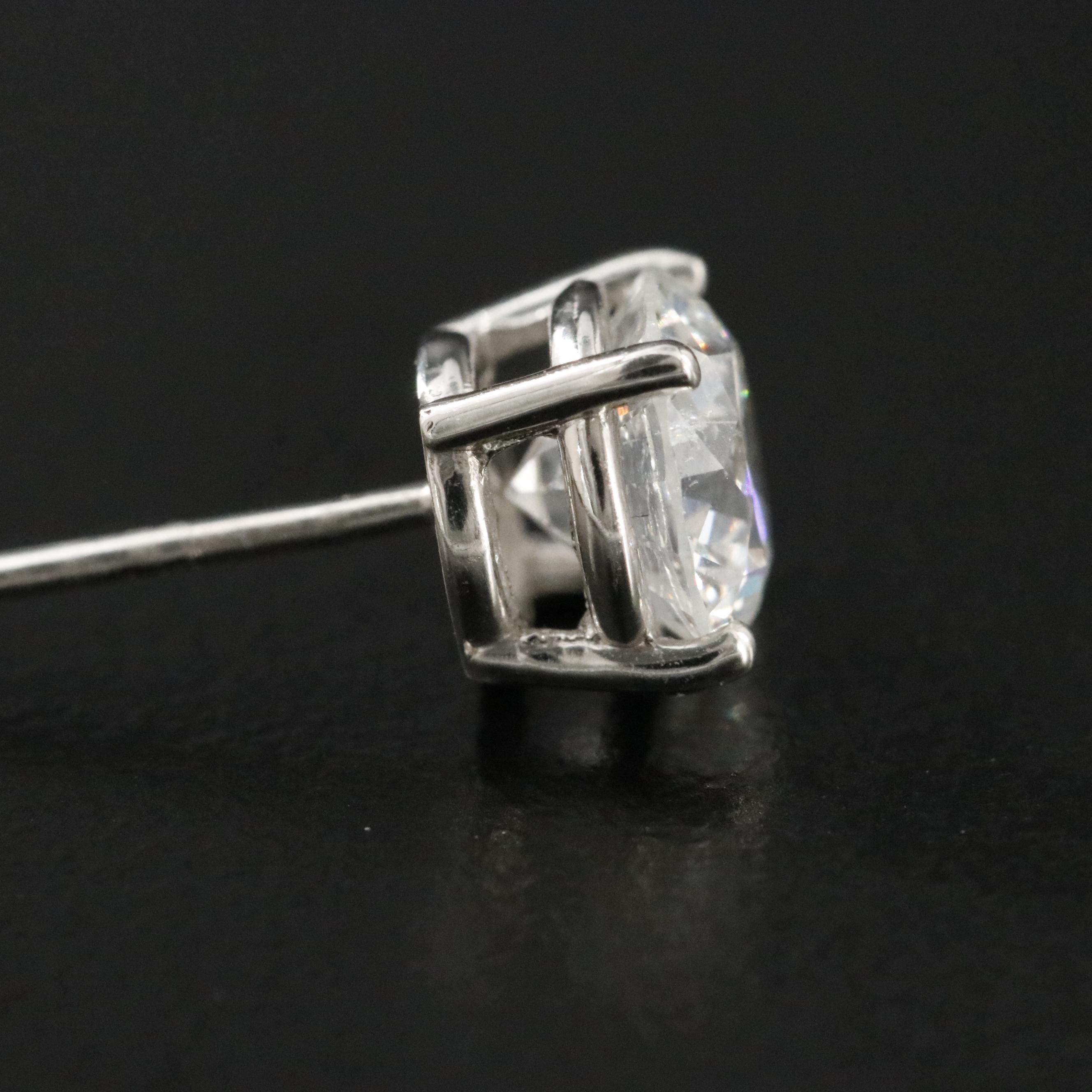 Platinum 1.90 CTW Diamond Stud Earrings with GIA Report and eReport