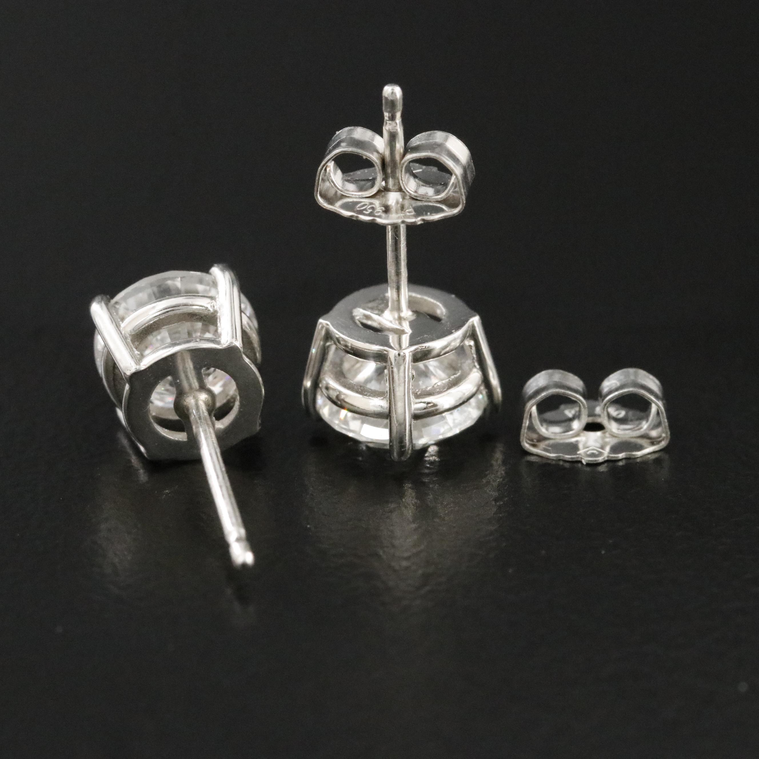 Platinum 1.90 CTW Diamond Stud Earrings with GIA Report and eReport
