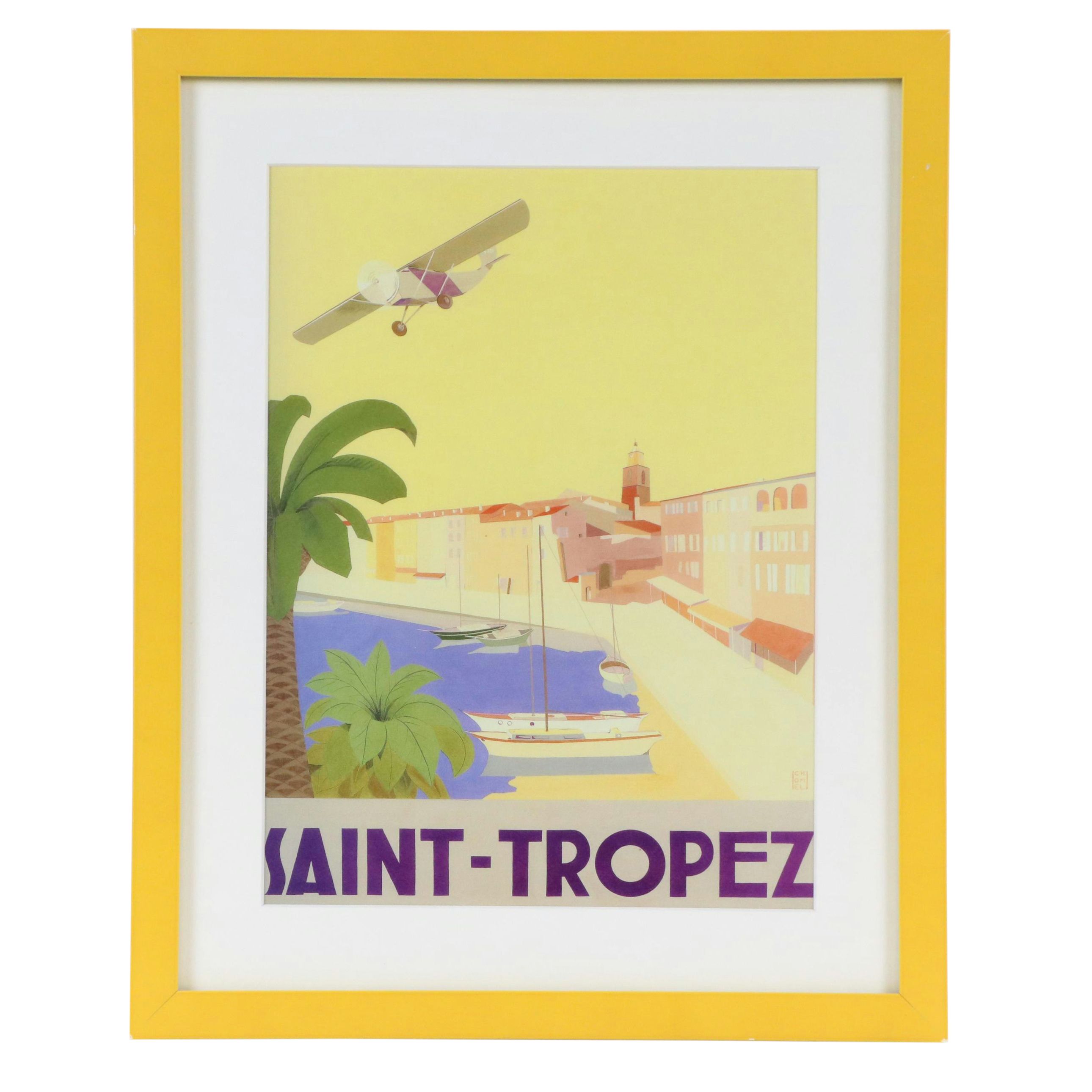 Digital Print Travel Poster "Saint-Tropez," Late 20th Century