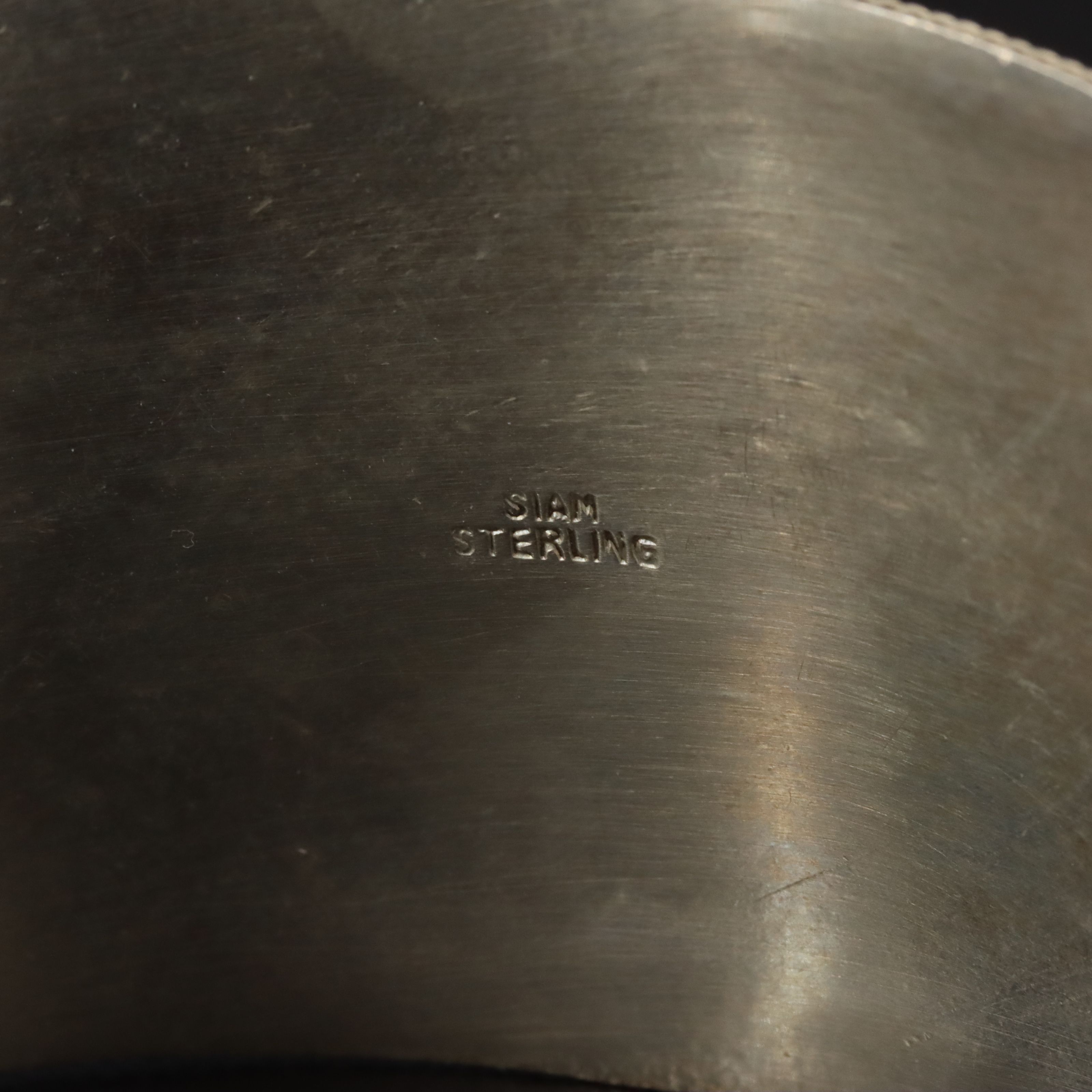 Vintage Siam Sterling Glass Cannetille Cuff Bracelet