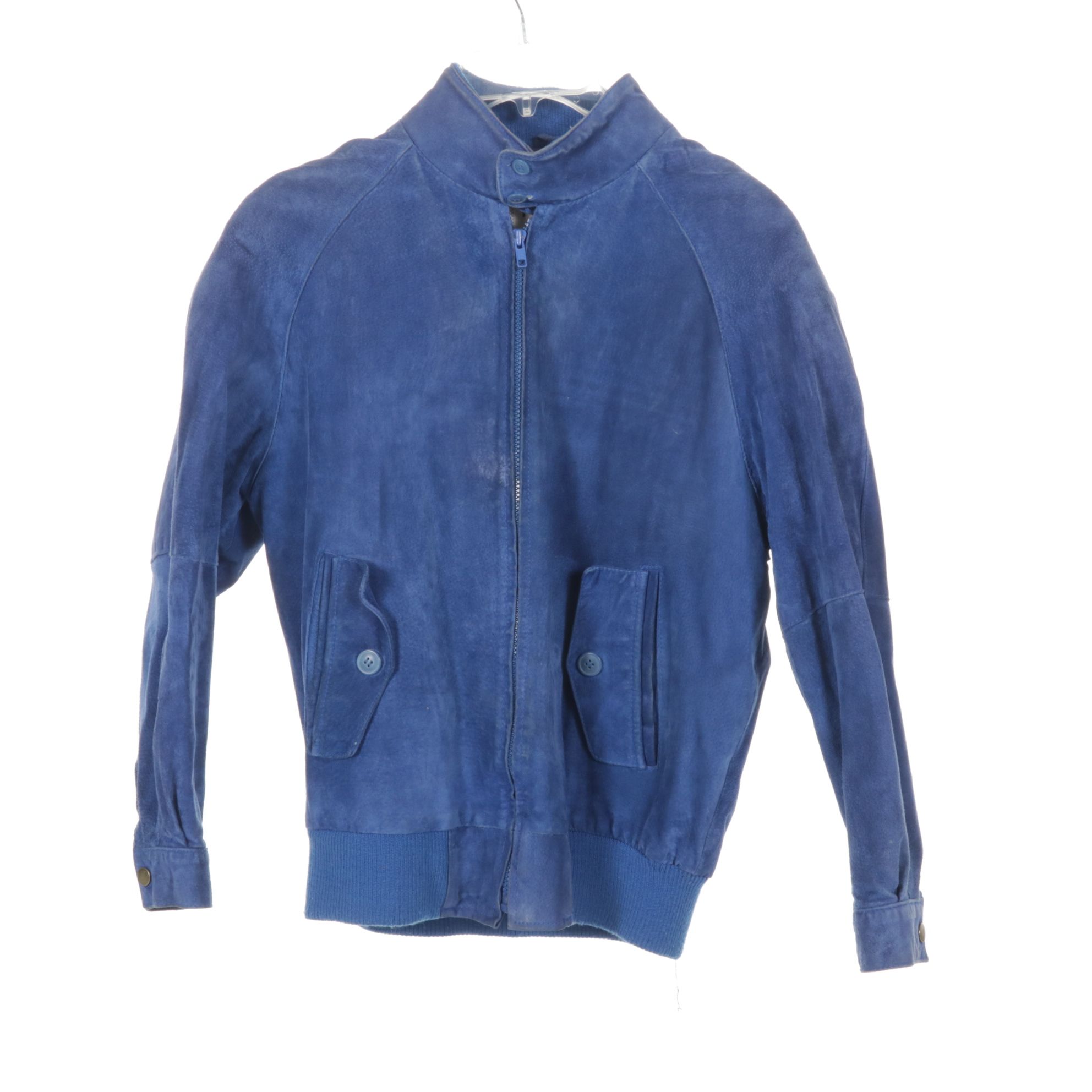 1980s Fox Run Blue and Teal Suede Bomber Jackets