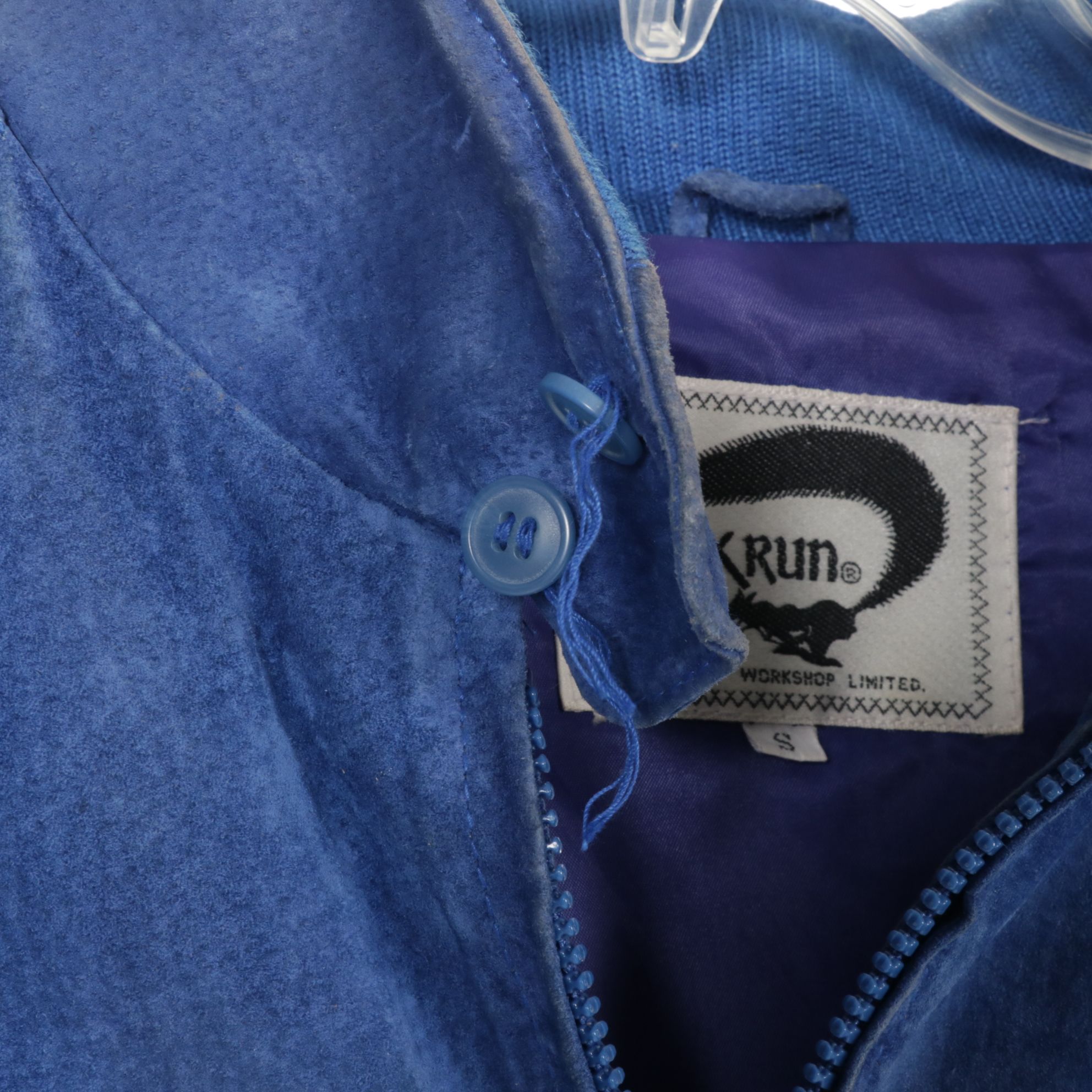 1980s Fox Run Blue and Teal Suede Bomber Jackets