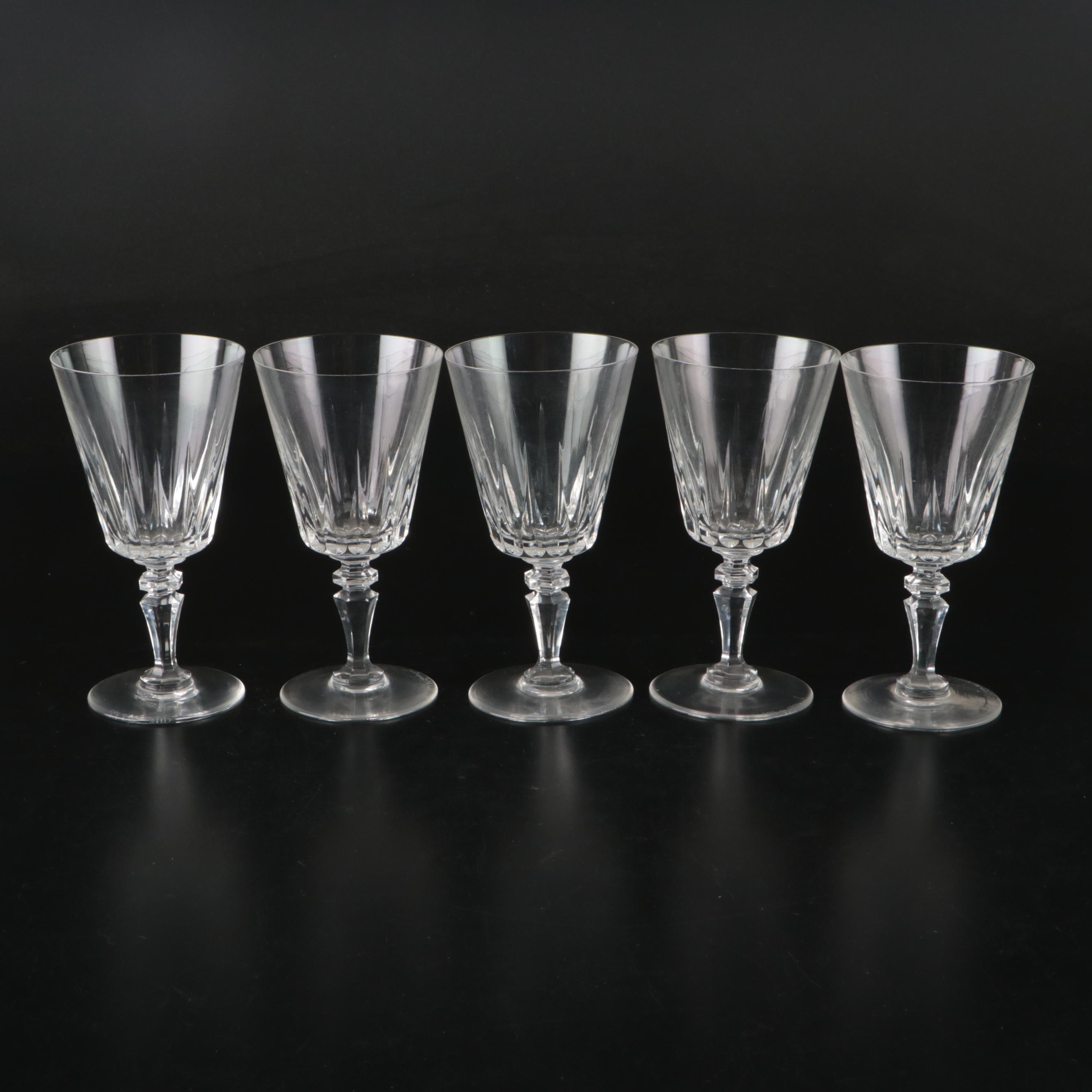 Val St. Lambert "Balmoral" Cut Crystal Water Goblets and Sherbet Glasses
