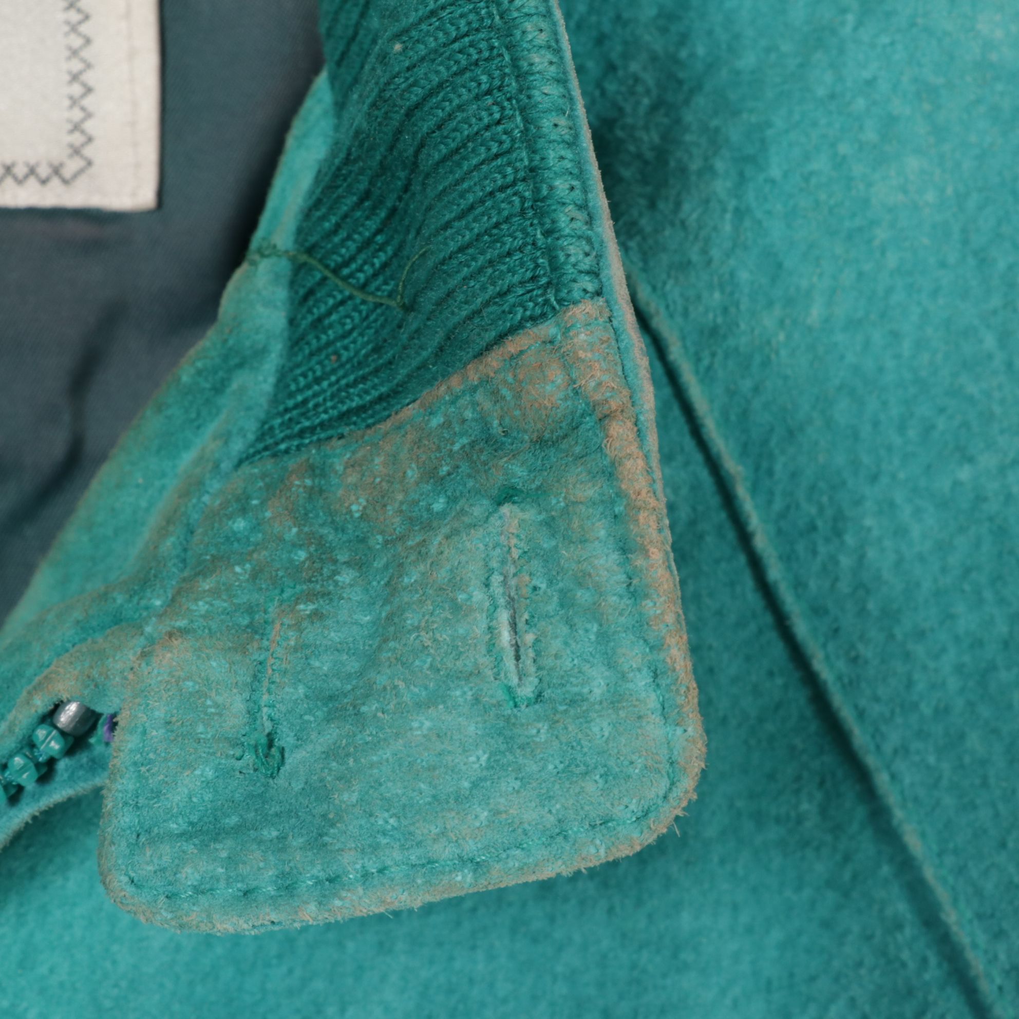 1980s Fox Run Blue and Teal Suede Bomber Jackets