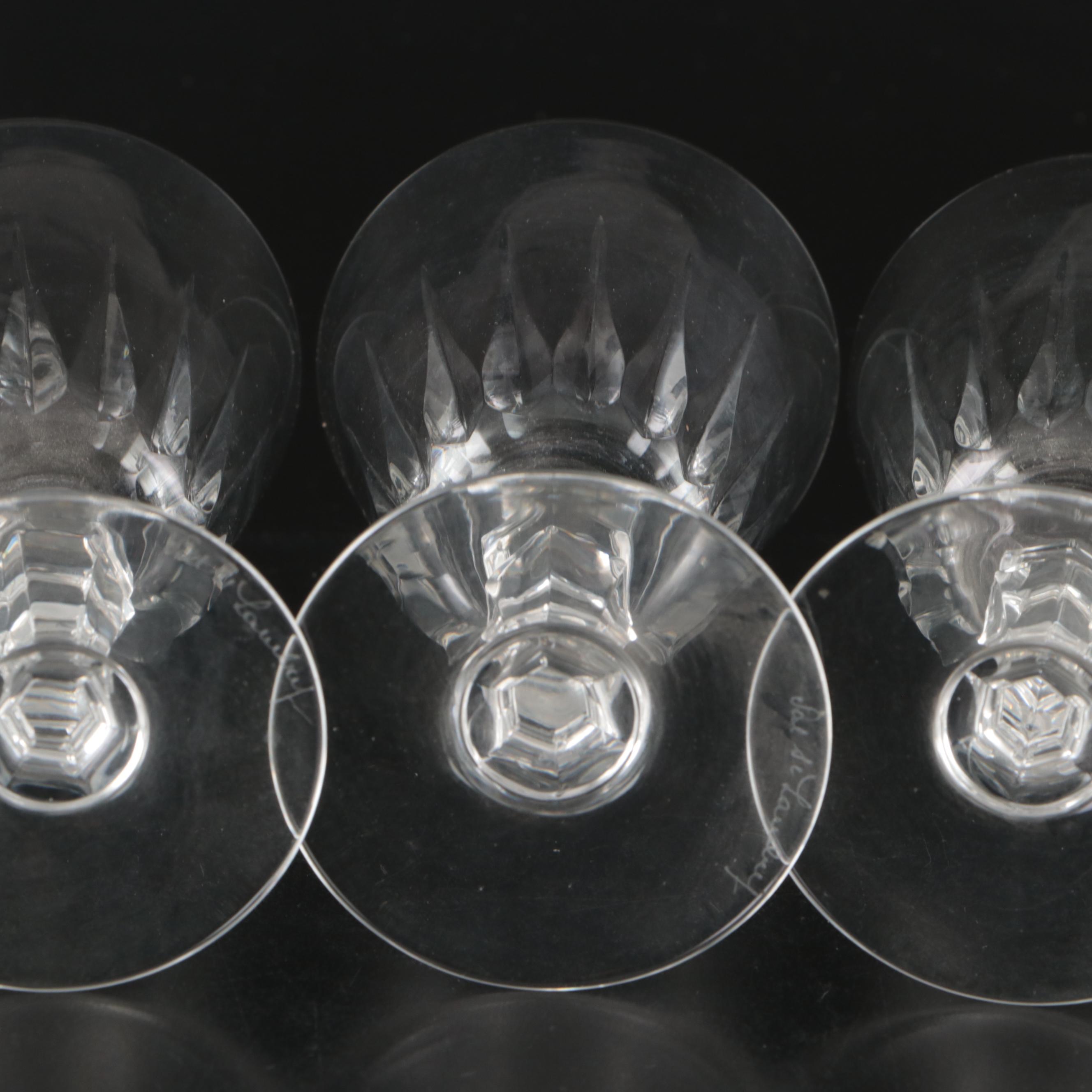 Val St. Lambert "Balmoral" Cut Crystal Water Goblets and Sherbet Glasses