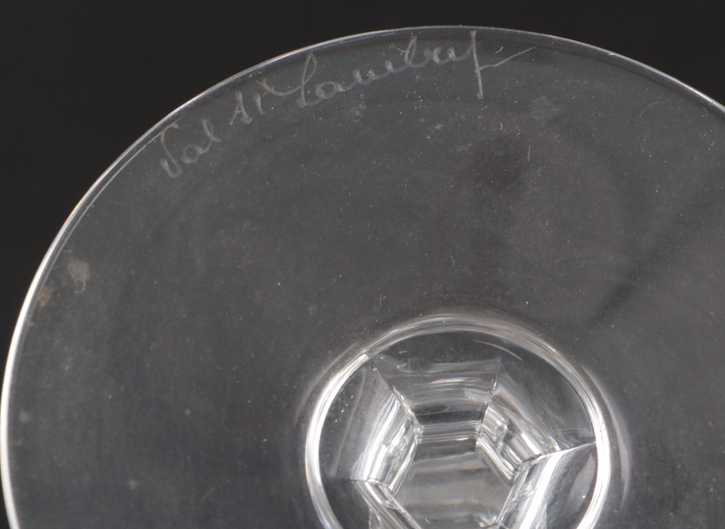 Val St. Lambert "Balmoral" Cut Crystal Water Goblets and Sherbet Glasses