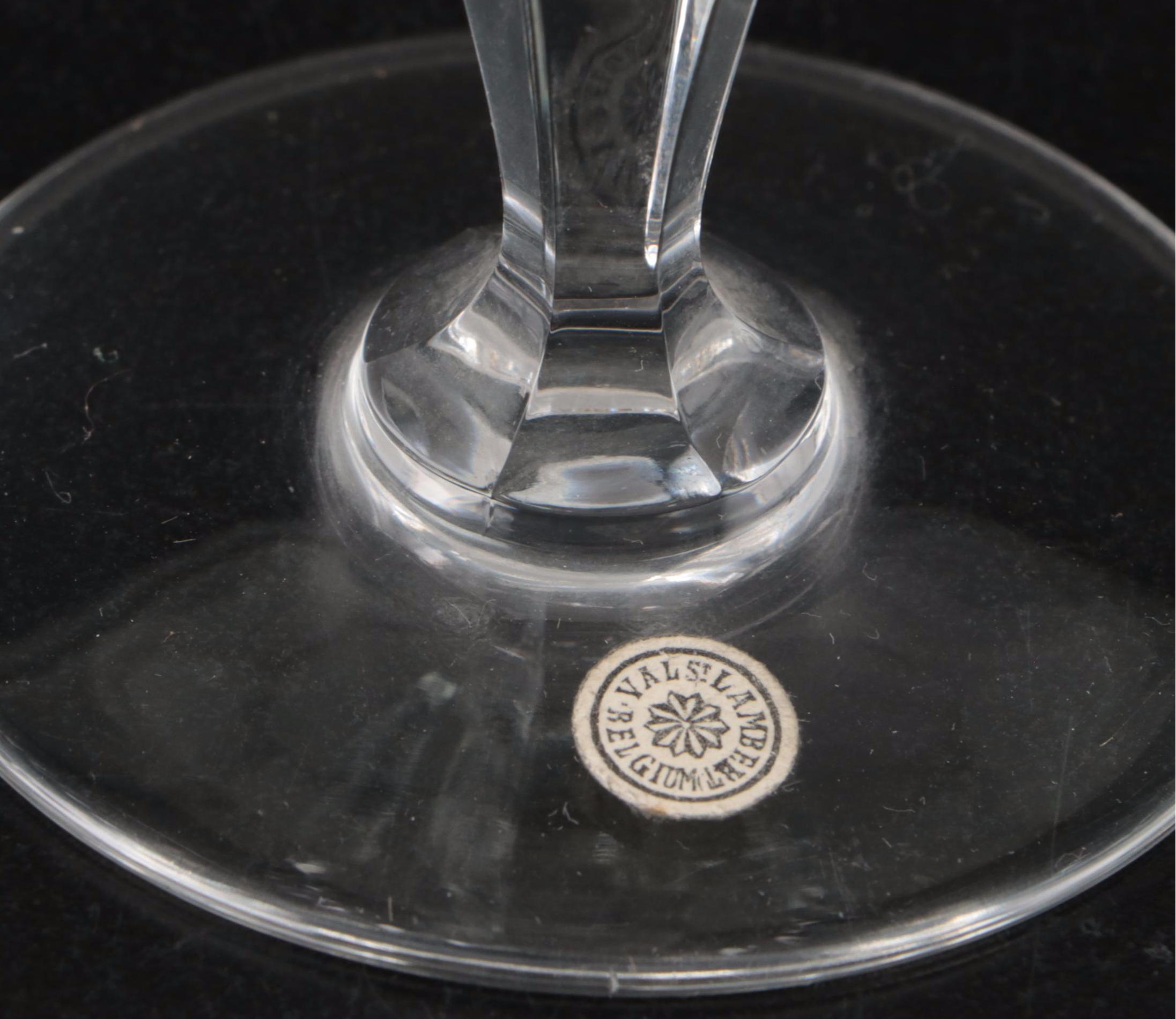 Val St. Lambert "Balmoral" Cut Crystal Water Goblets and Sherbet Glasses