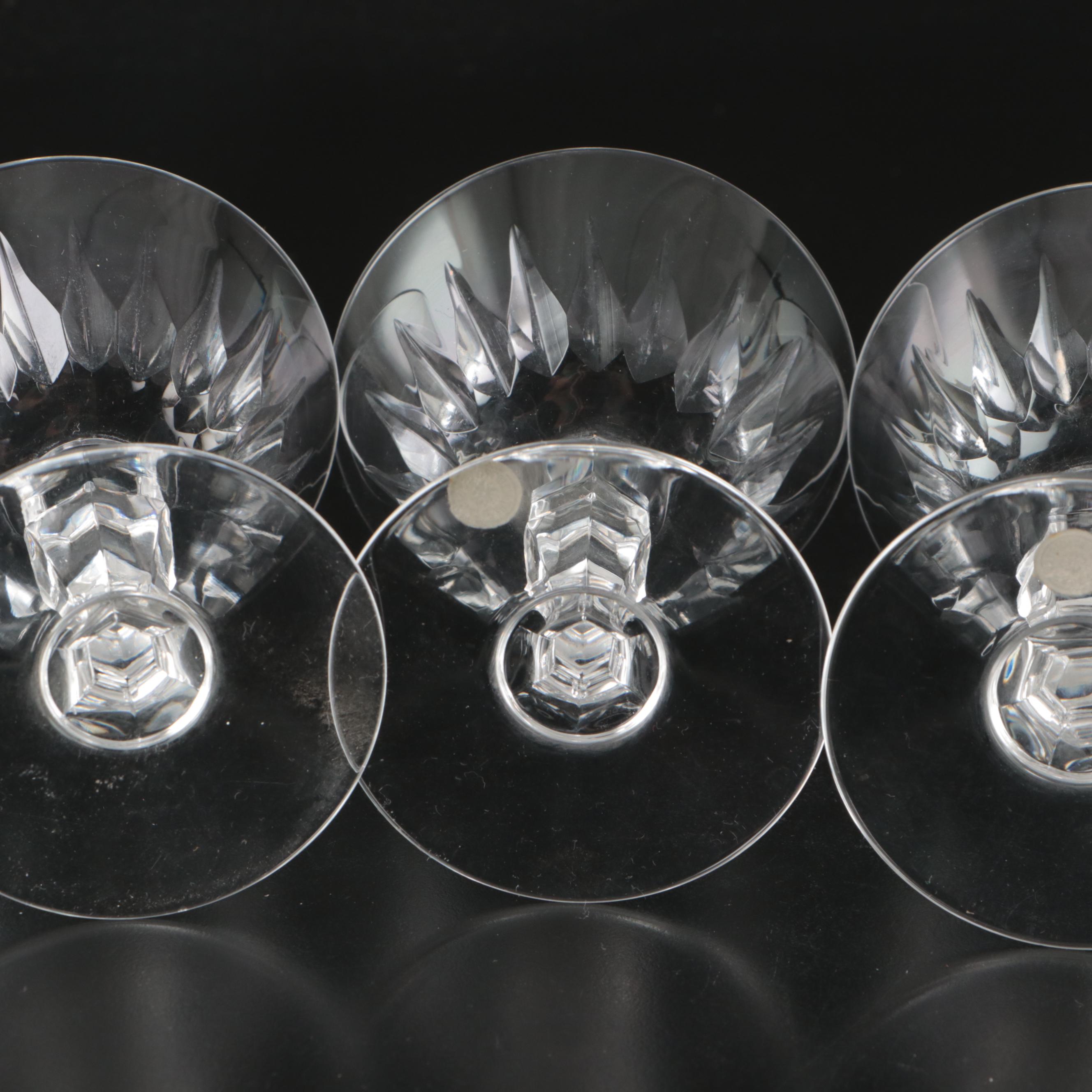 Val St. Lambert "Balmoral" Cut Crystal Water Goblets and Sherbet Glasses