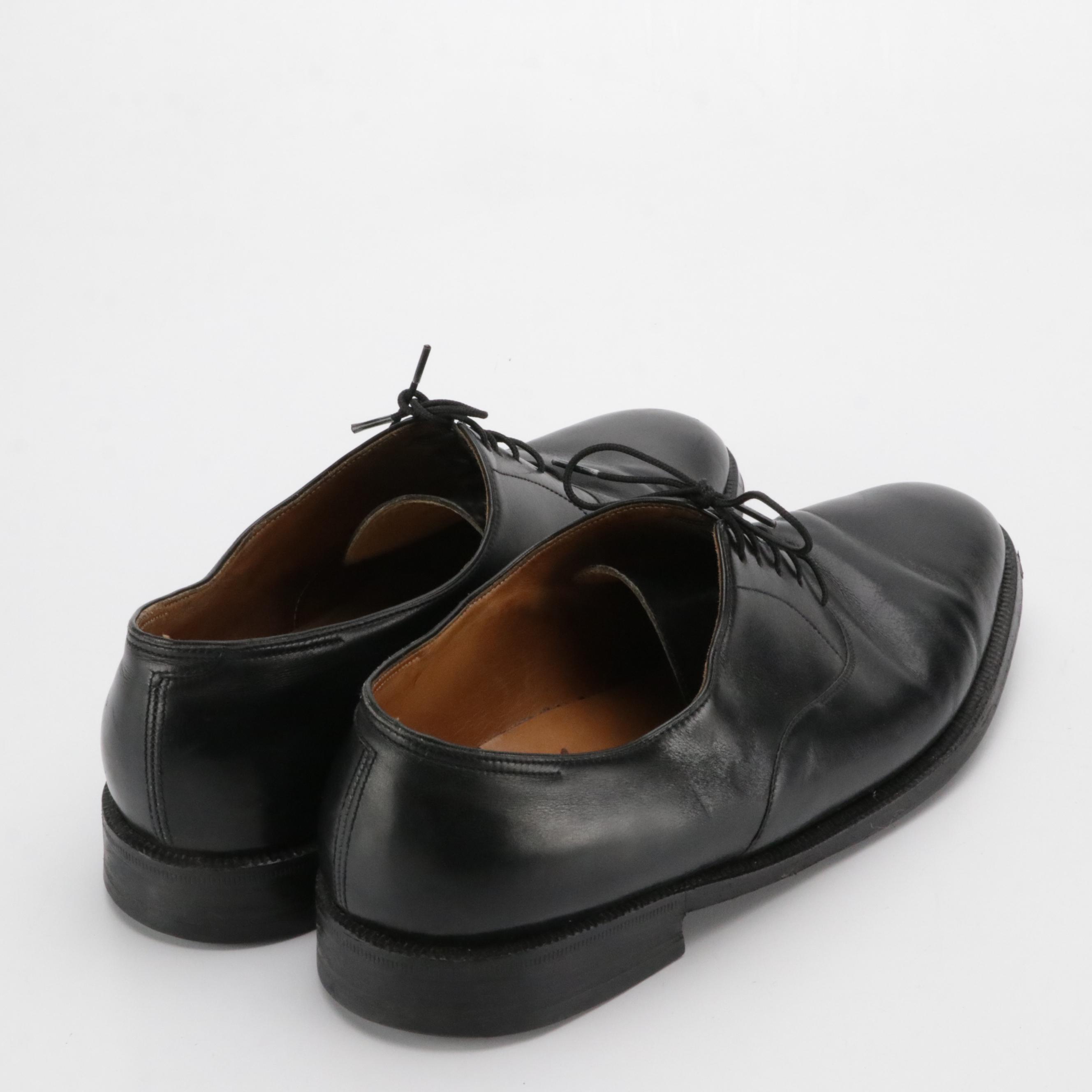 Custom Men's John Lobb Oxford Dress Shoes in Black Leather