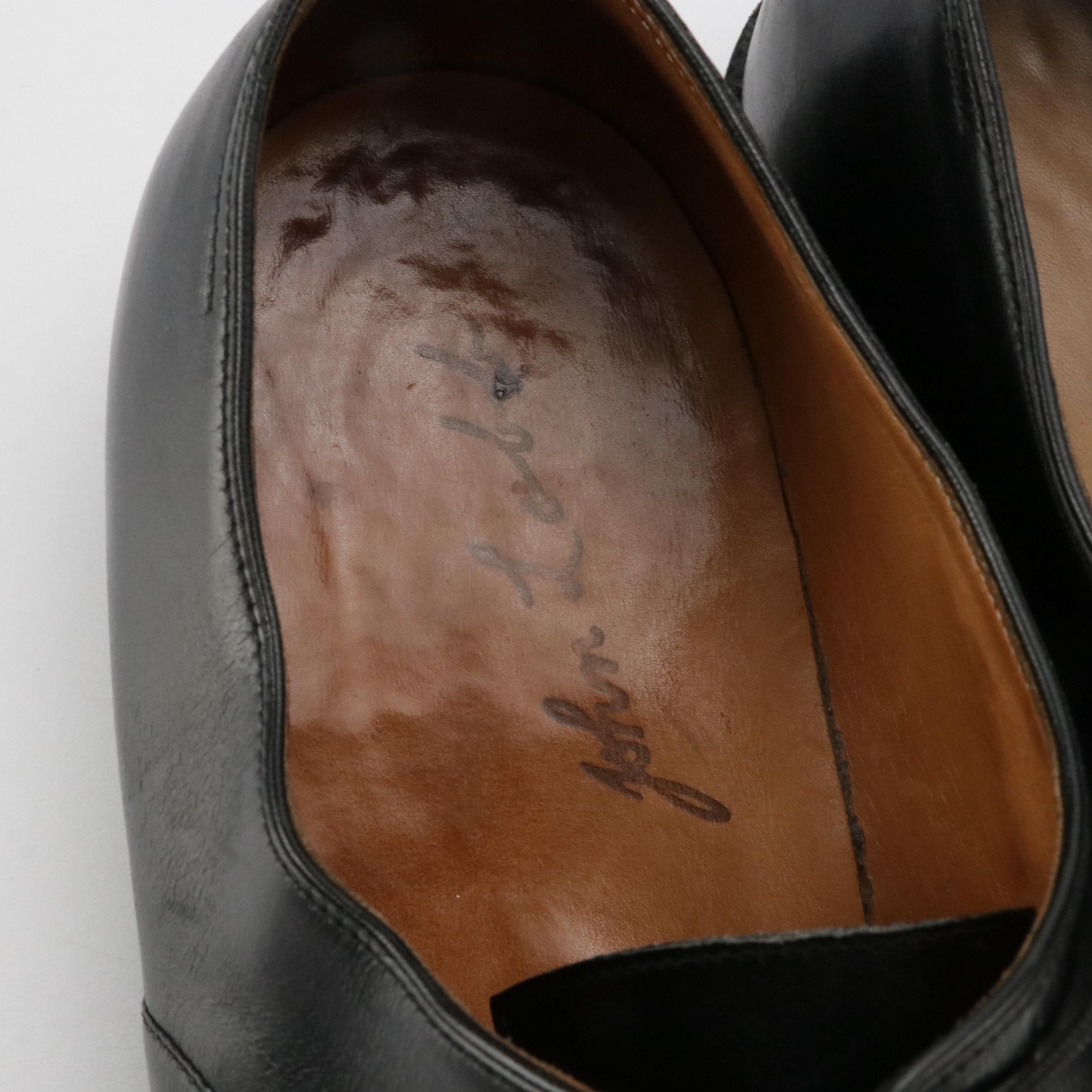 Custom Men's John Lobb Oxford Dress Shoes in Black Leather