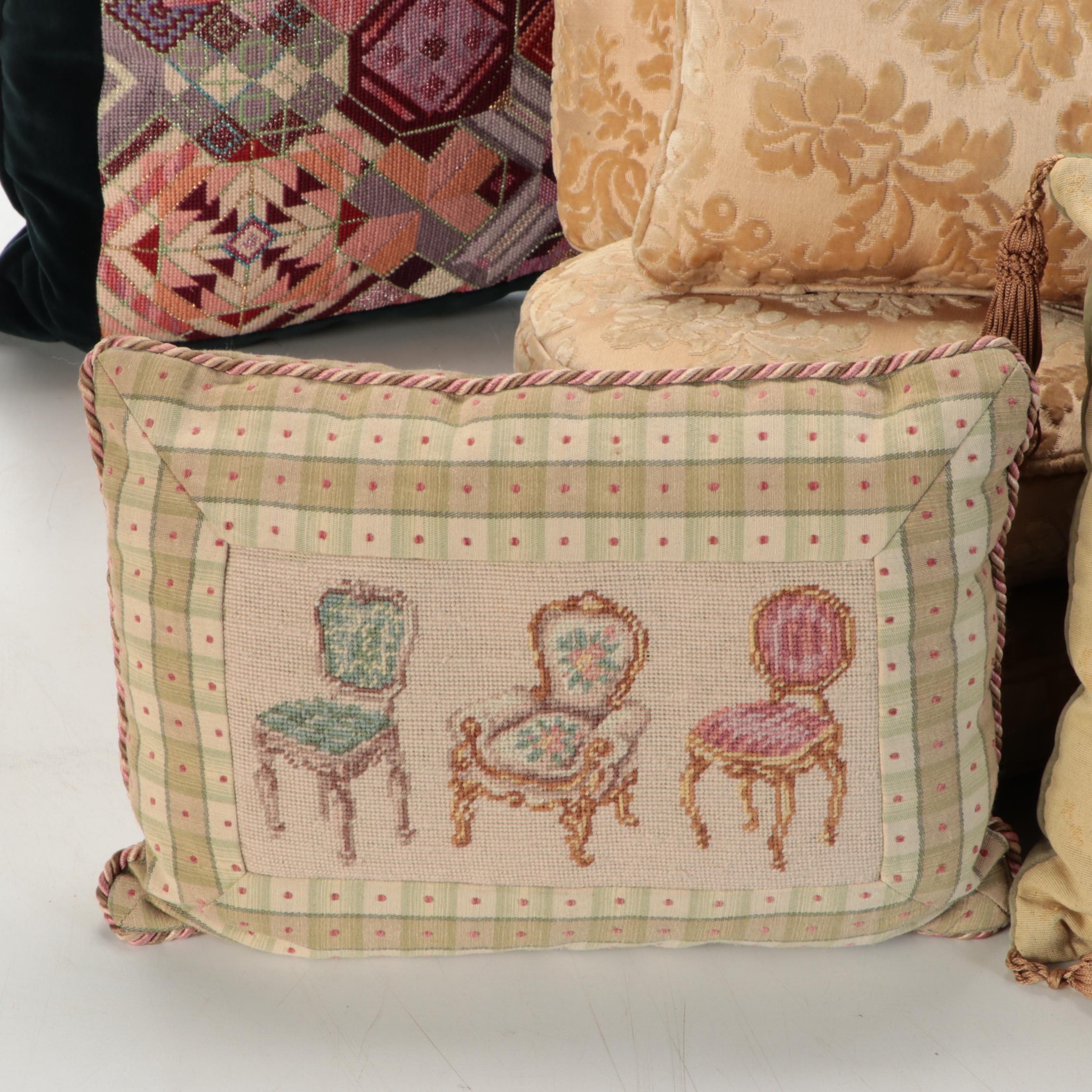 Cowrie Shell Pillow Cases with Assorted Accent Pillows