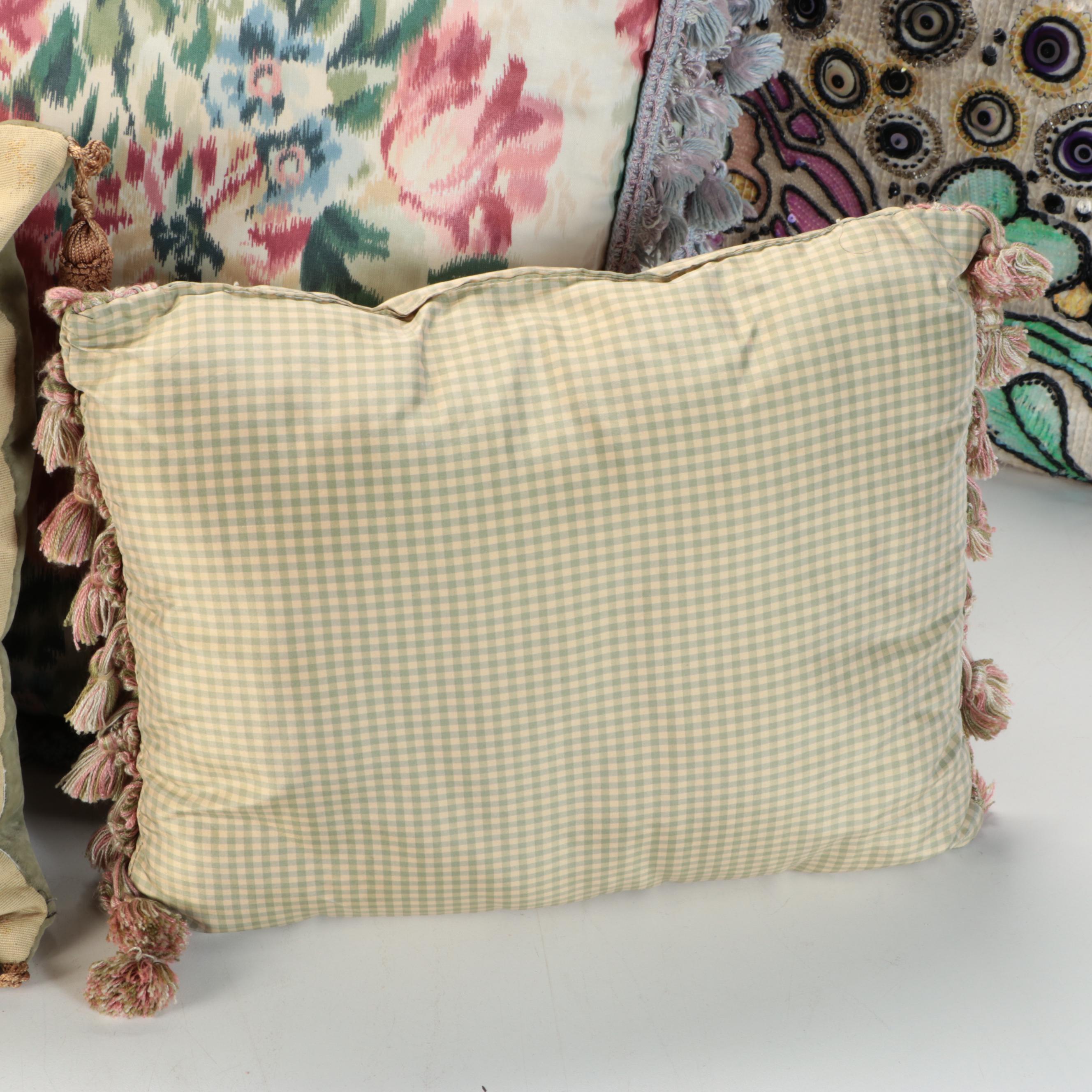 Cowrie Shell Pillow Cases with Assorted Accent Pillows