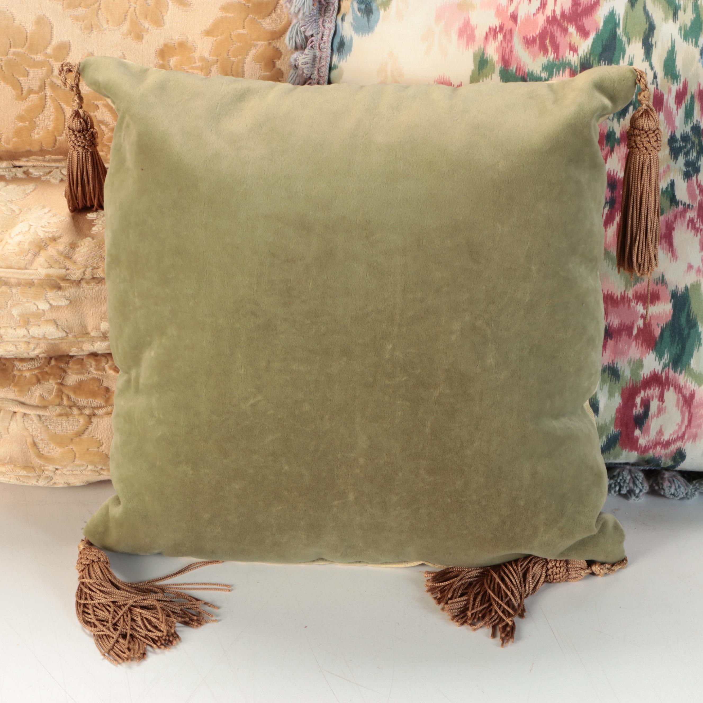 Cowrie Shell Pillow Cases with Assorted Accent Pillows