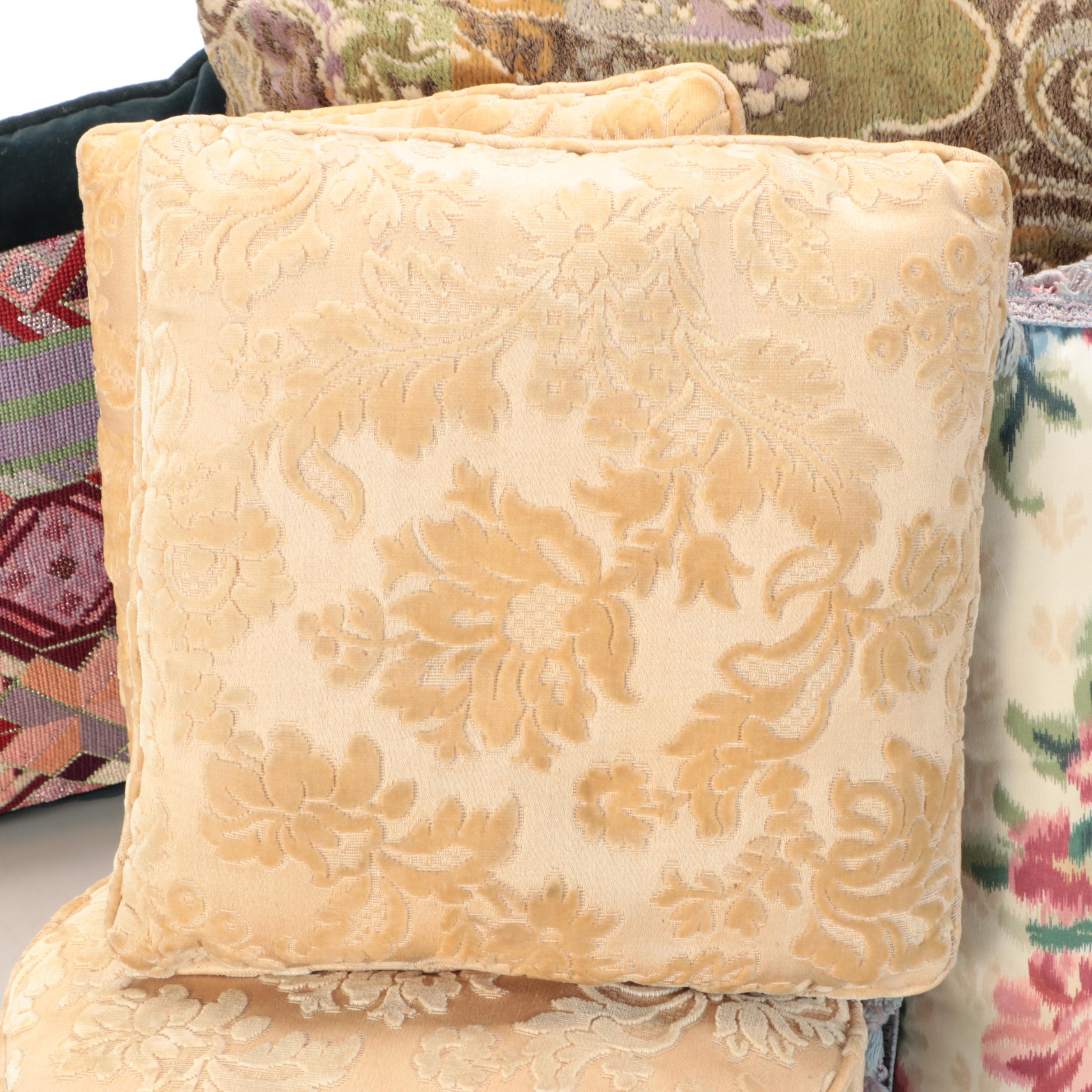 Cowrie Shell Pillow Cases with Assorted Accent Pillows