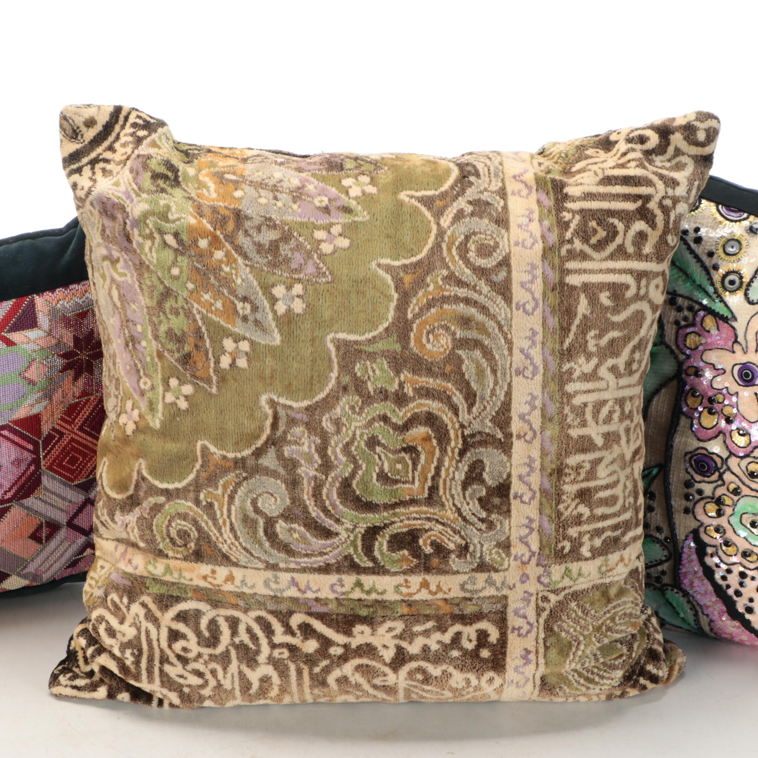 Cowrie Shell Pillow Cases with Assorted Accent Pillows