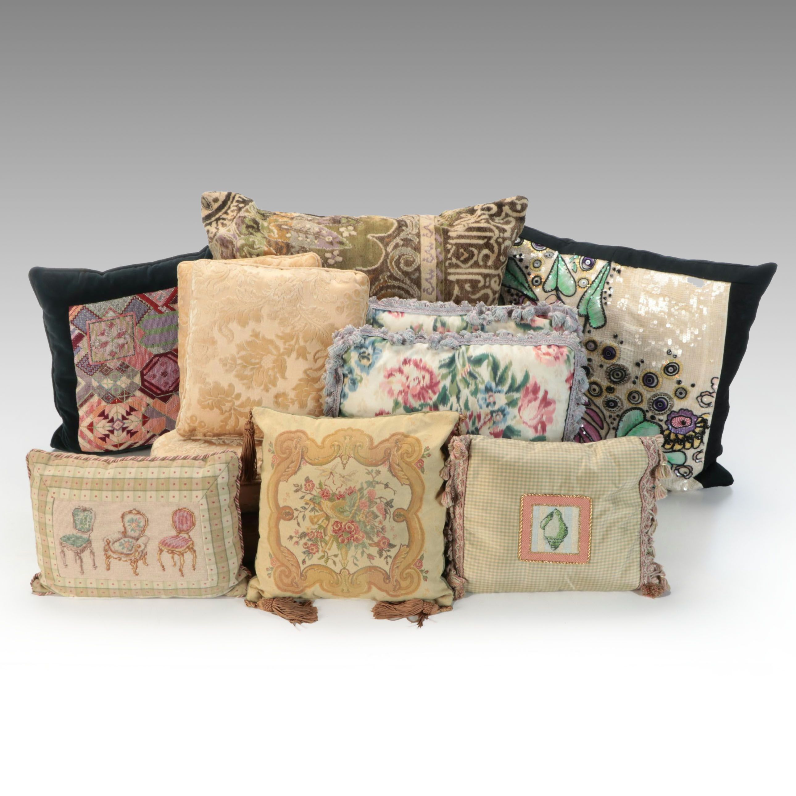 Cowrie Shell Pillow Cases with Assorted Accent Pillows