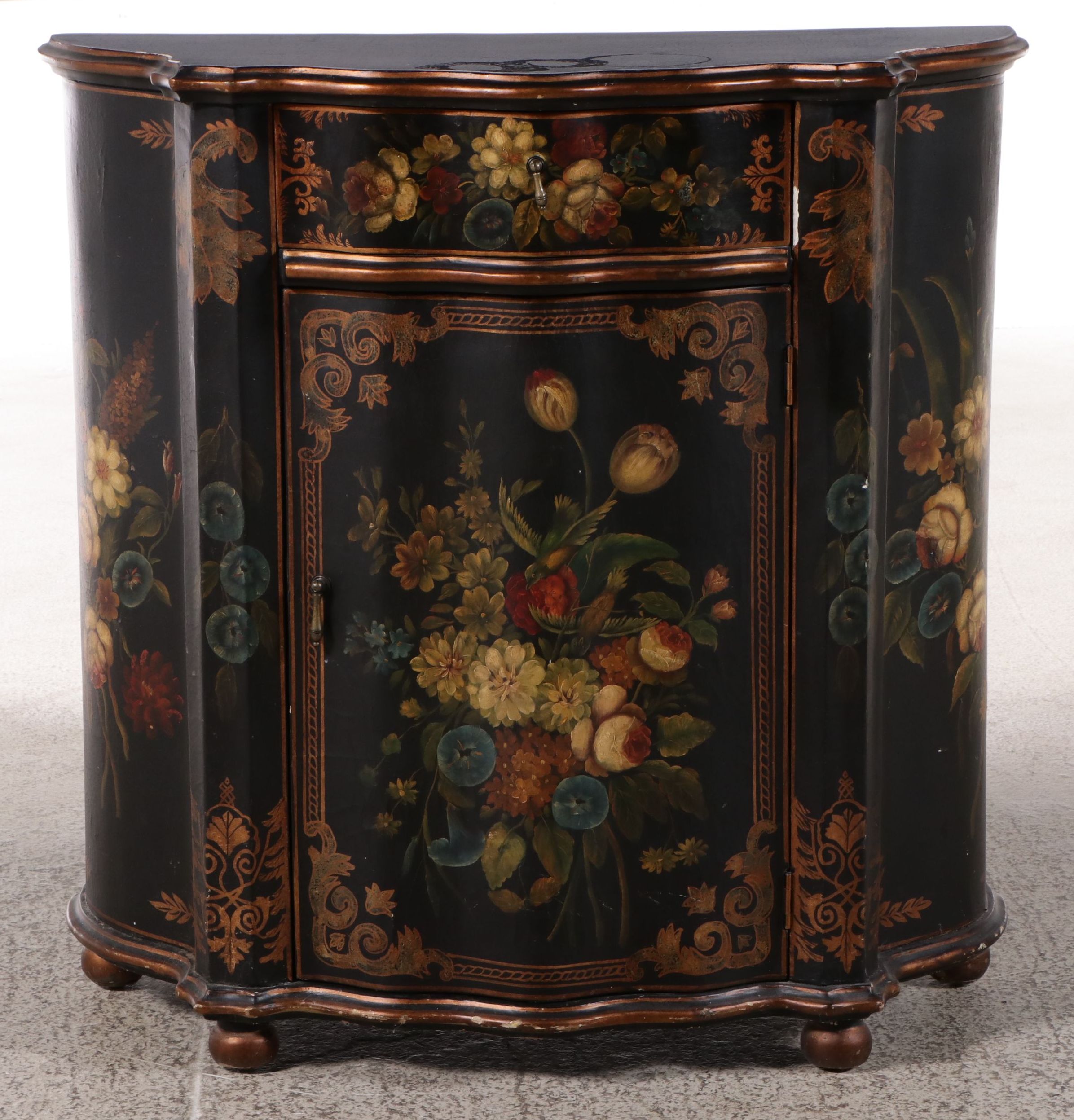 Baroque Style Painted Console Cabinet