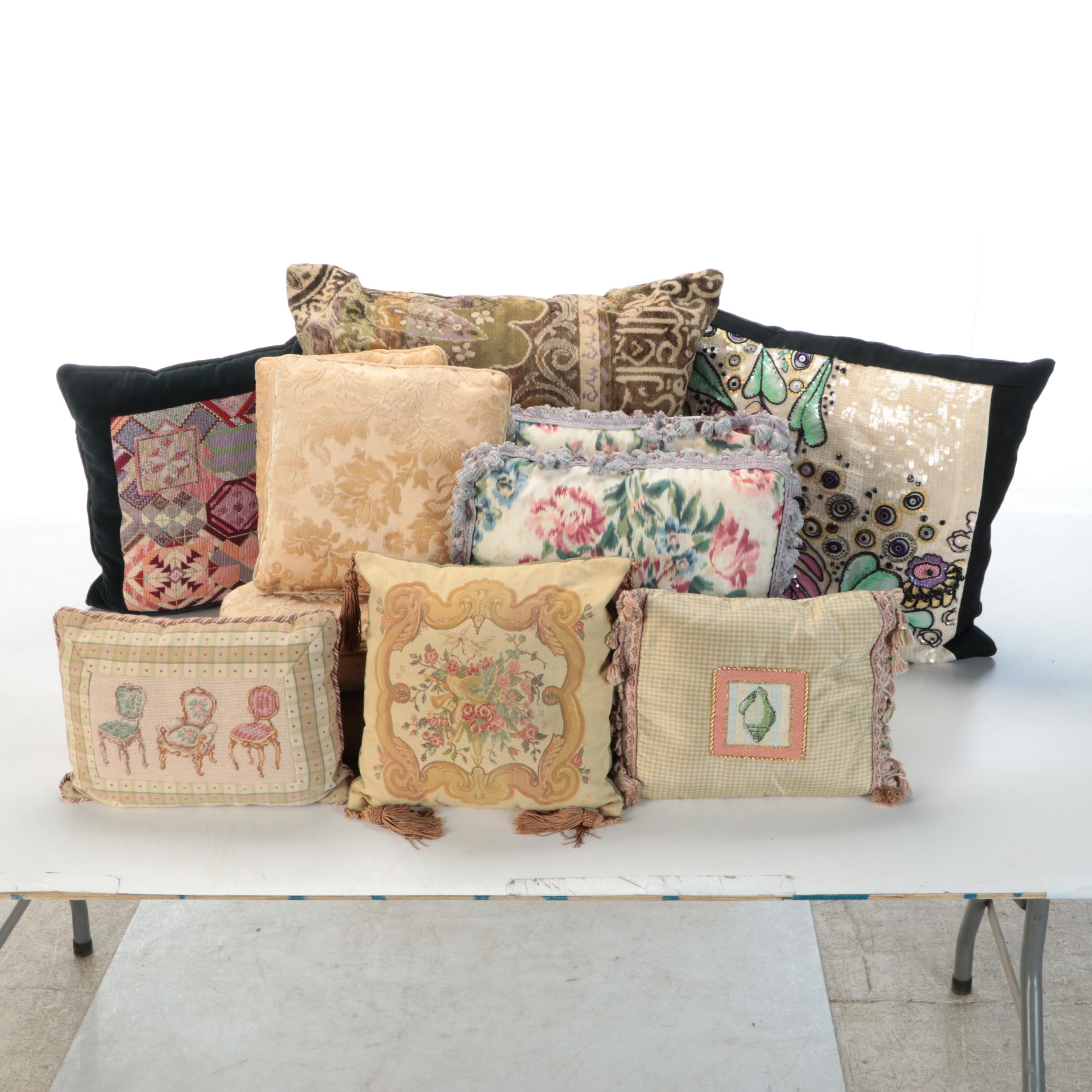 Cowrie Shell Pillow Cases with Assorted Accent Pillows