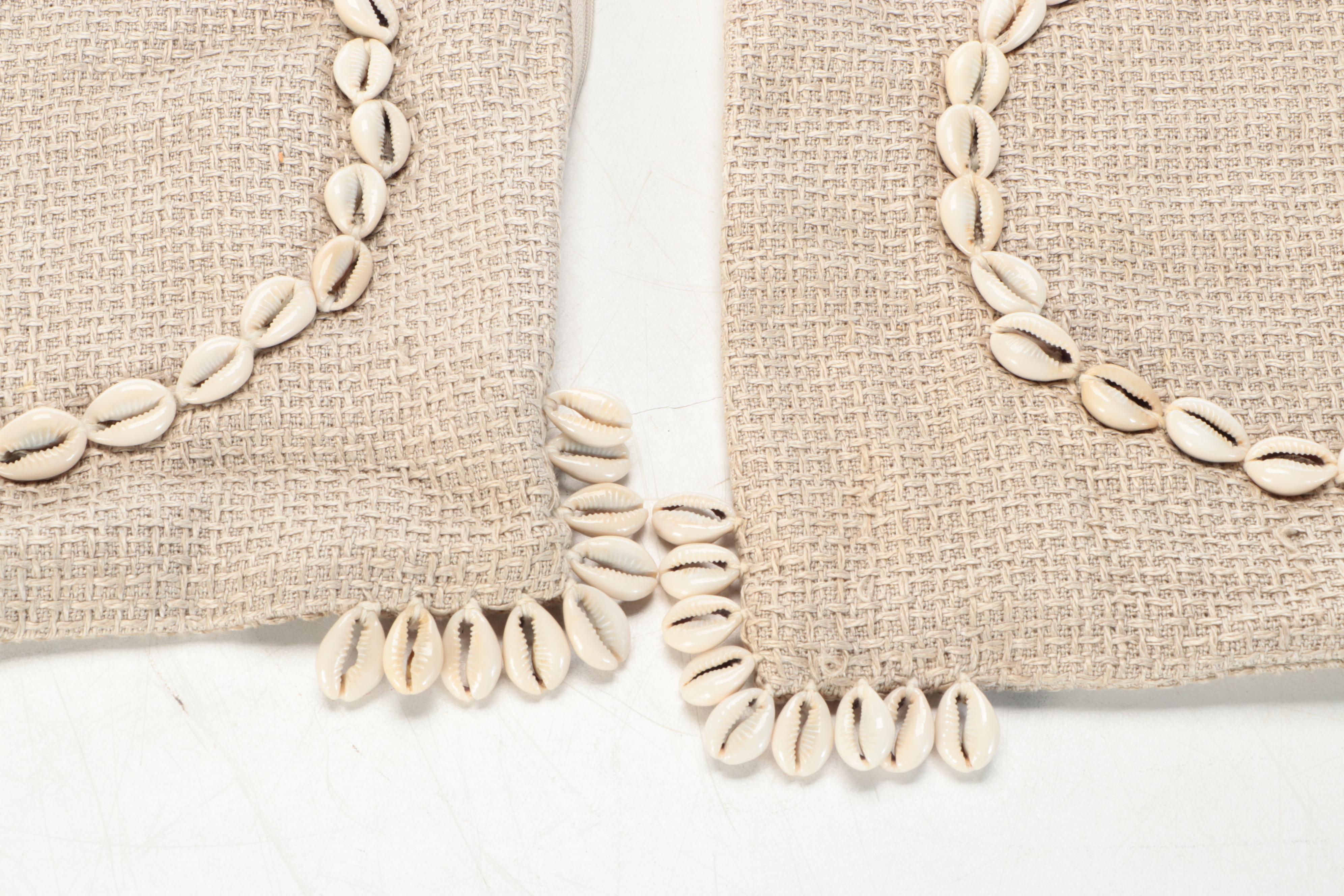 Cowrie Shell Pillow Cases with Assorted Accent Pillows