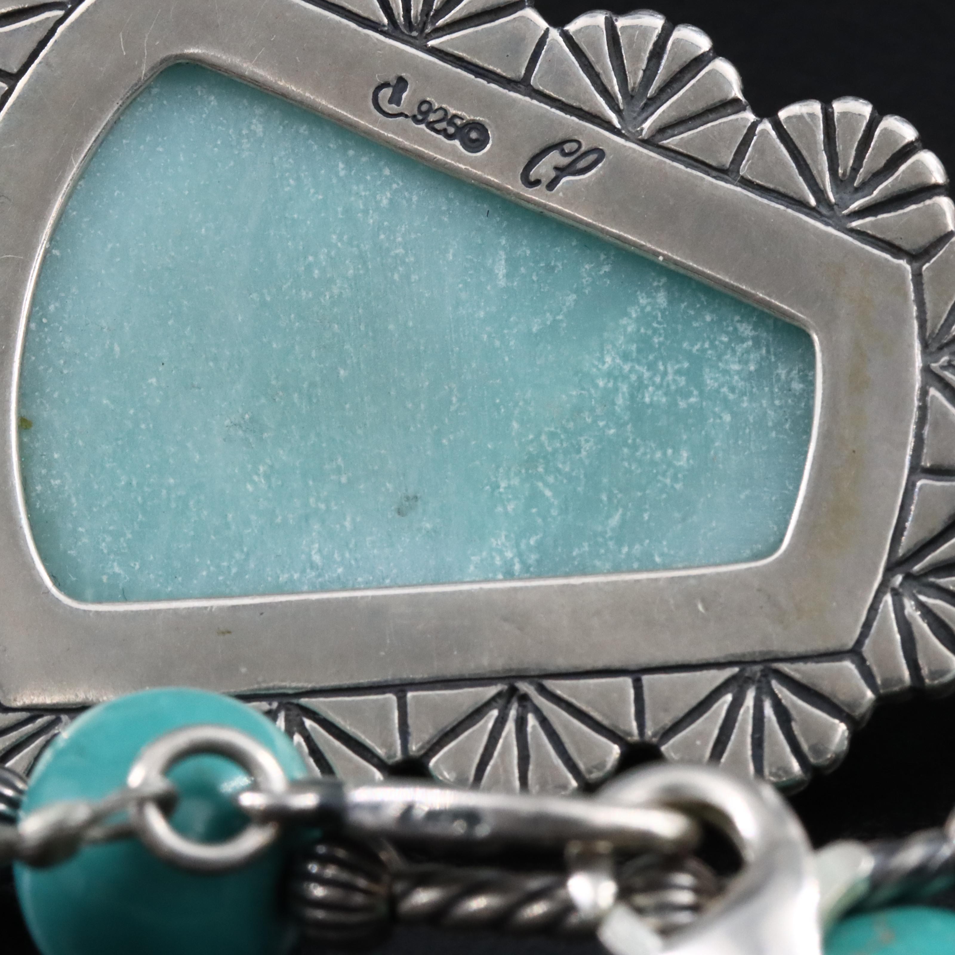 Carolyn Pollack for Relios Sterling Necklace with Amazonite Turquoise and Pearl