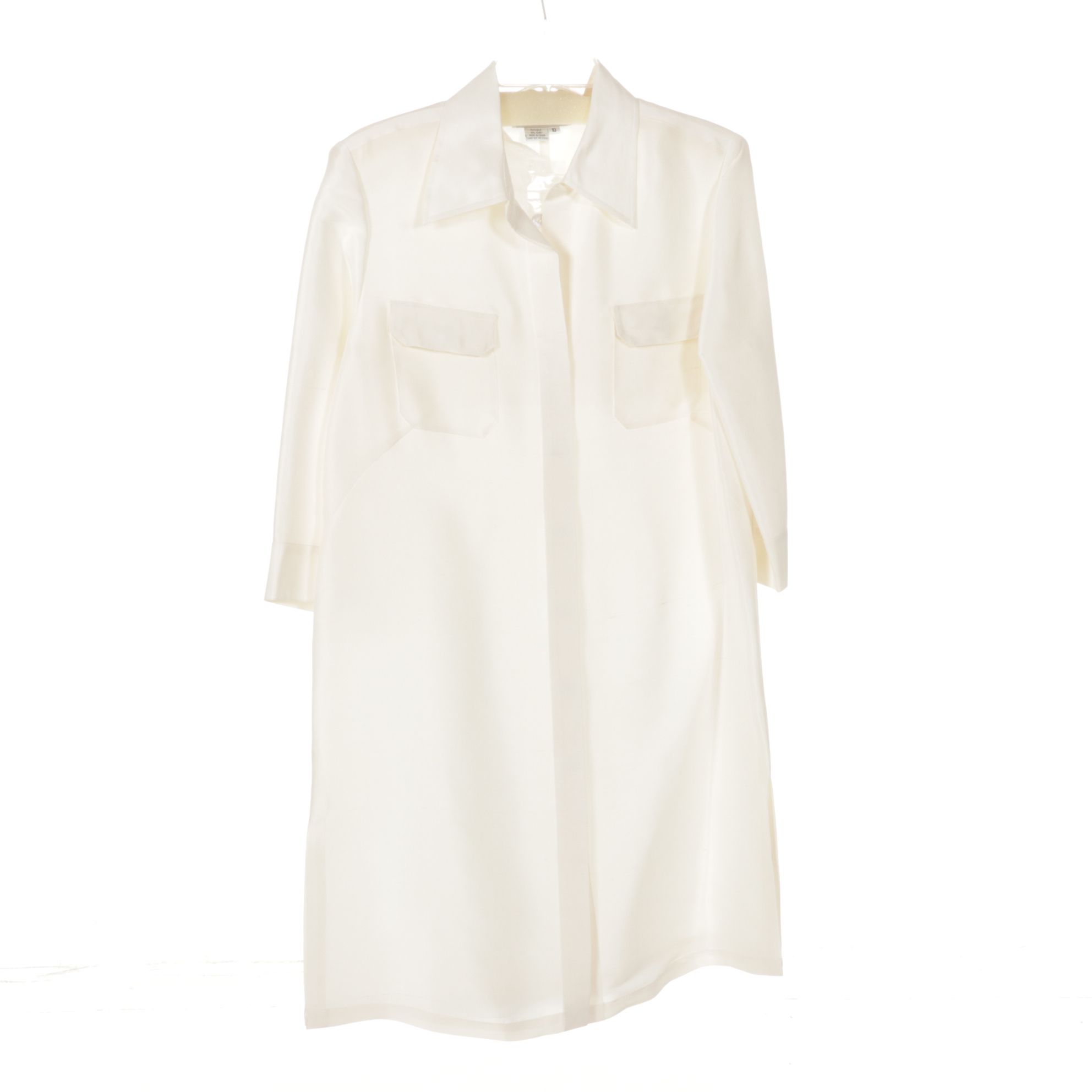 Saks Fifth Avenue Pencil Skirt and Bloomingdale's Silk Button-Down Shirt Dress