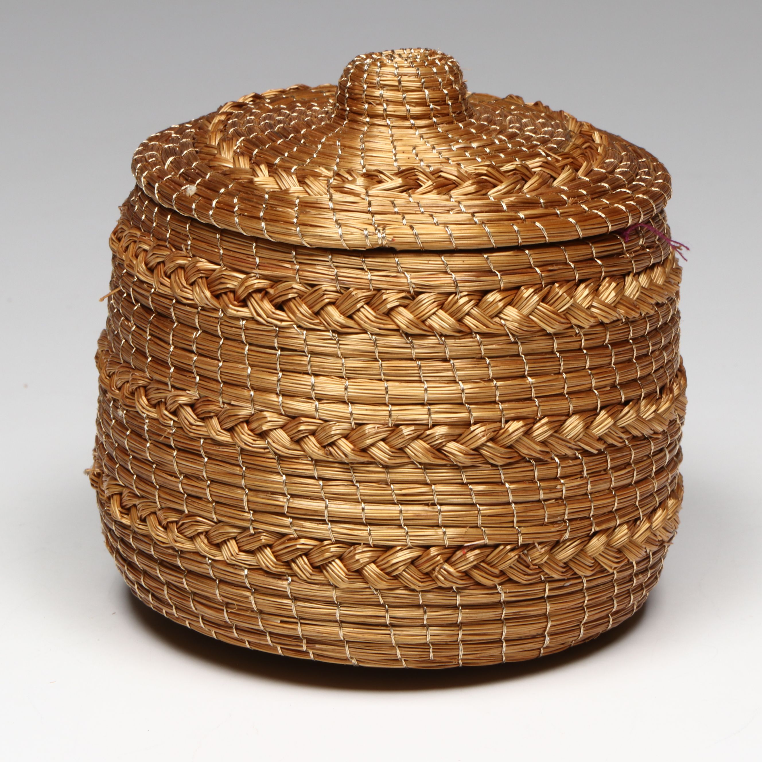 Brazilian Indigenous Handwoven Gold Baskets