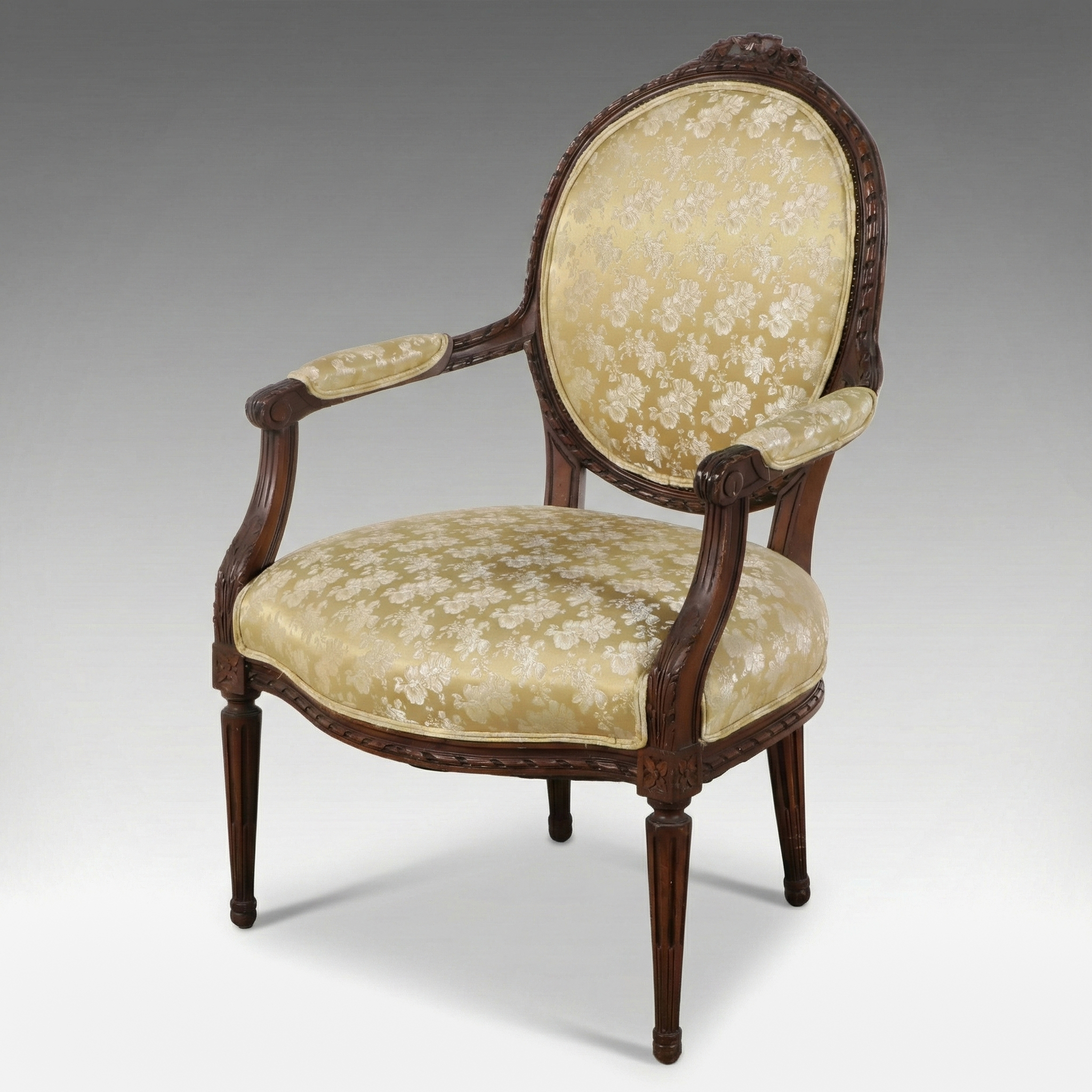 Louis XVI Style Carved Beech Fauteuil
