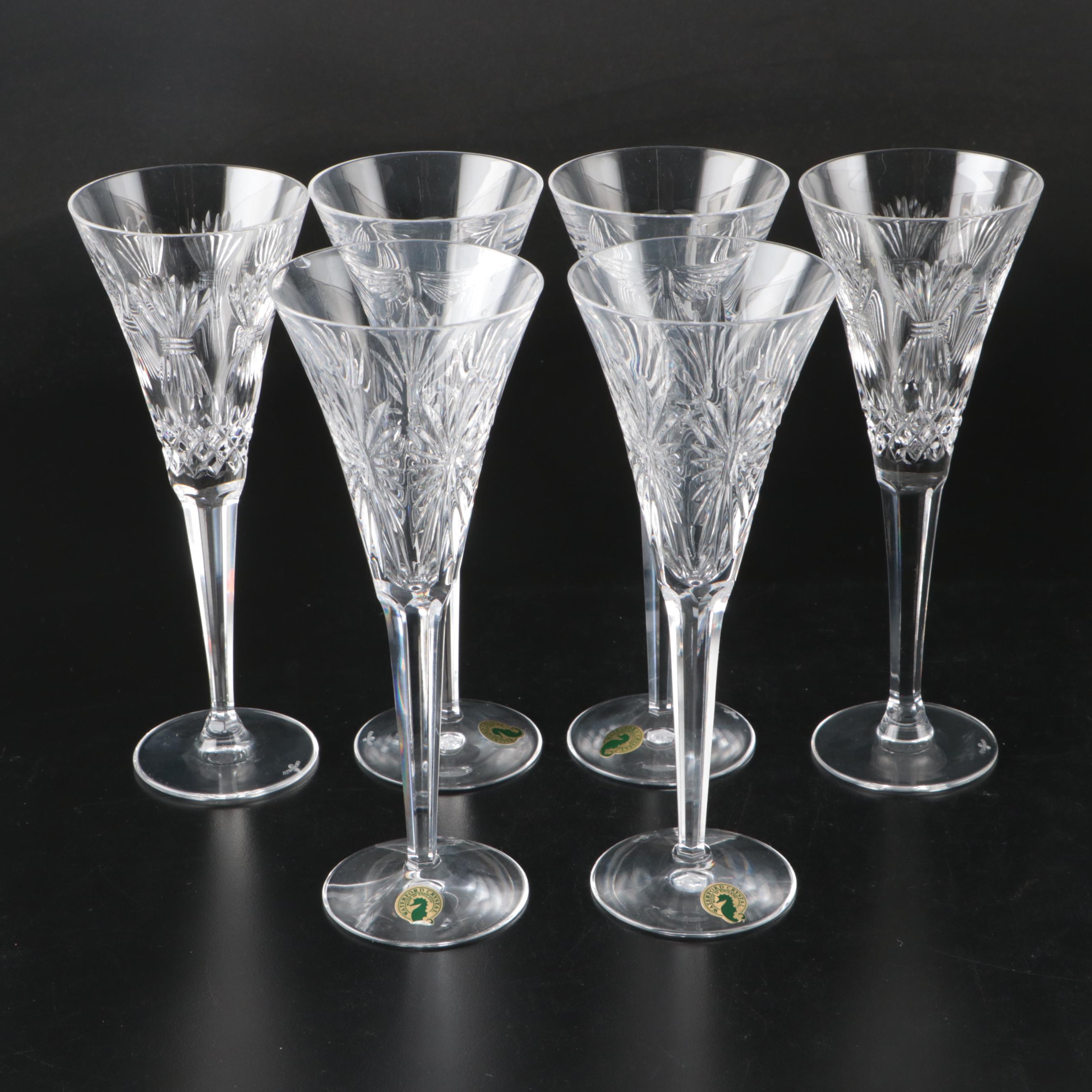 Waterford Crystal Millennium Series Fluted Champagne Glasses