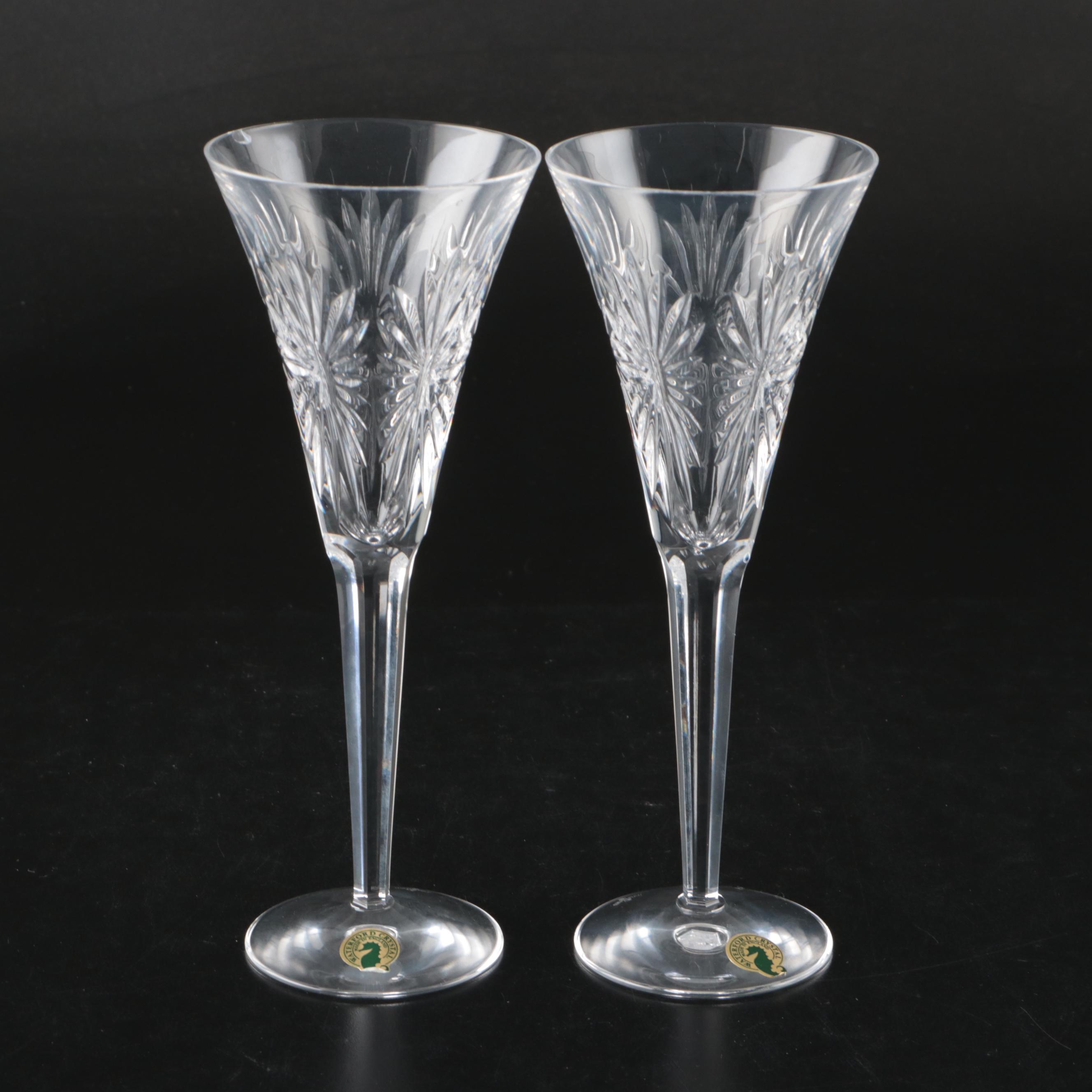 Waterford Crystal Millennium Series Fluted Champagne Glasses