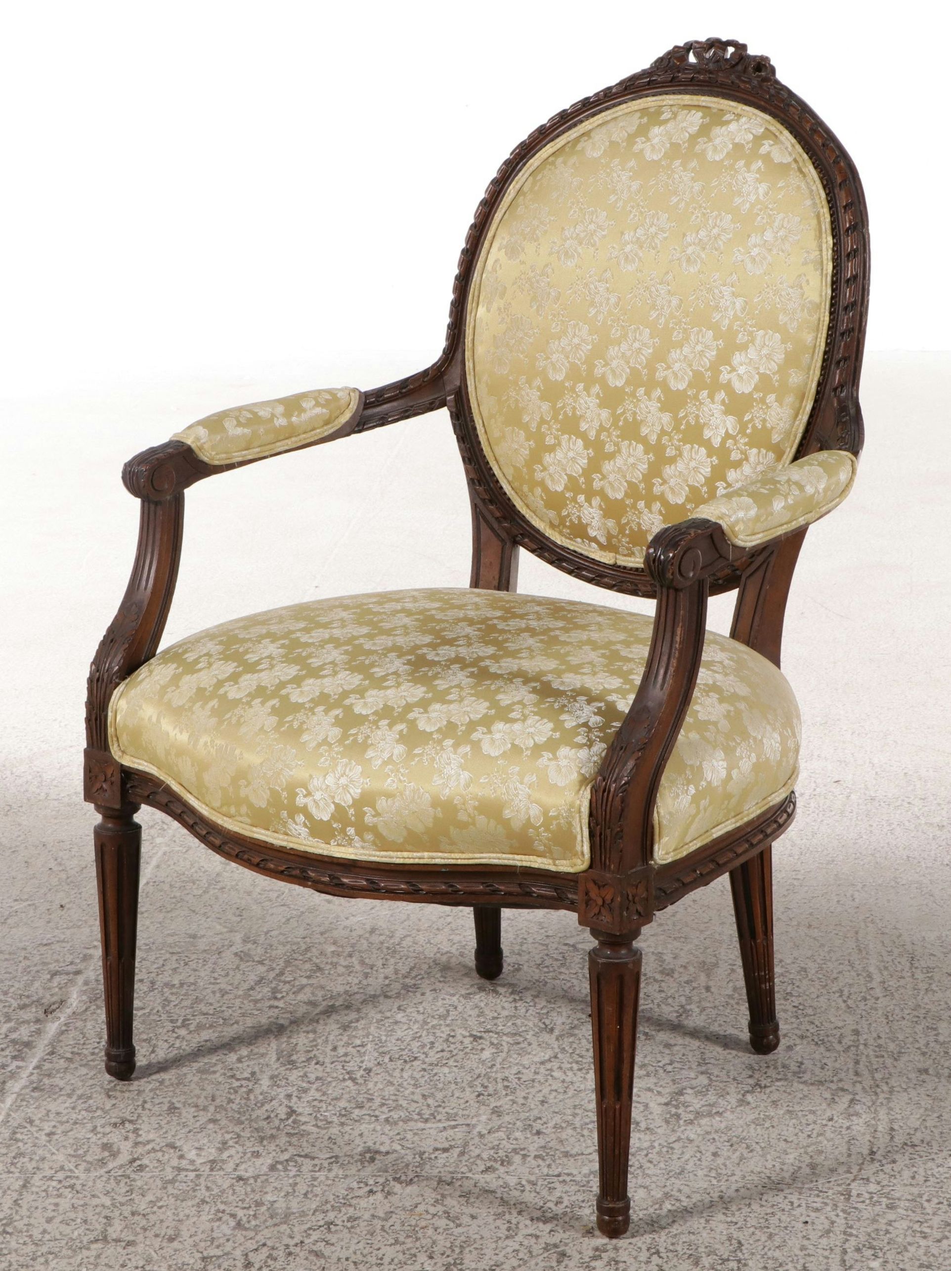Louis XVI Style Carved Beech Fauteuil