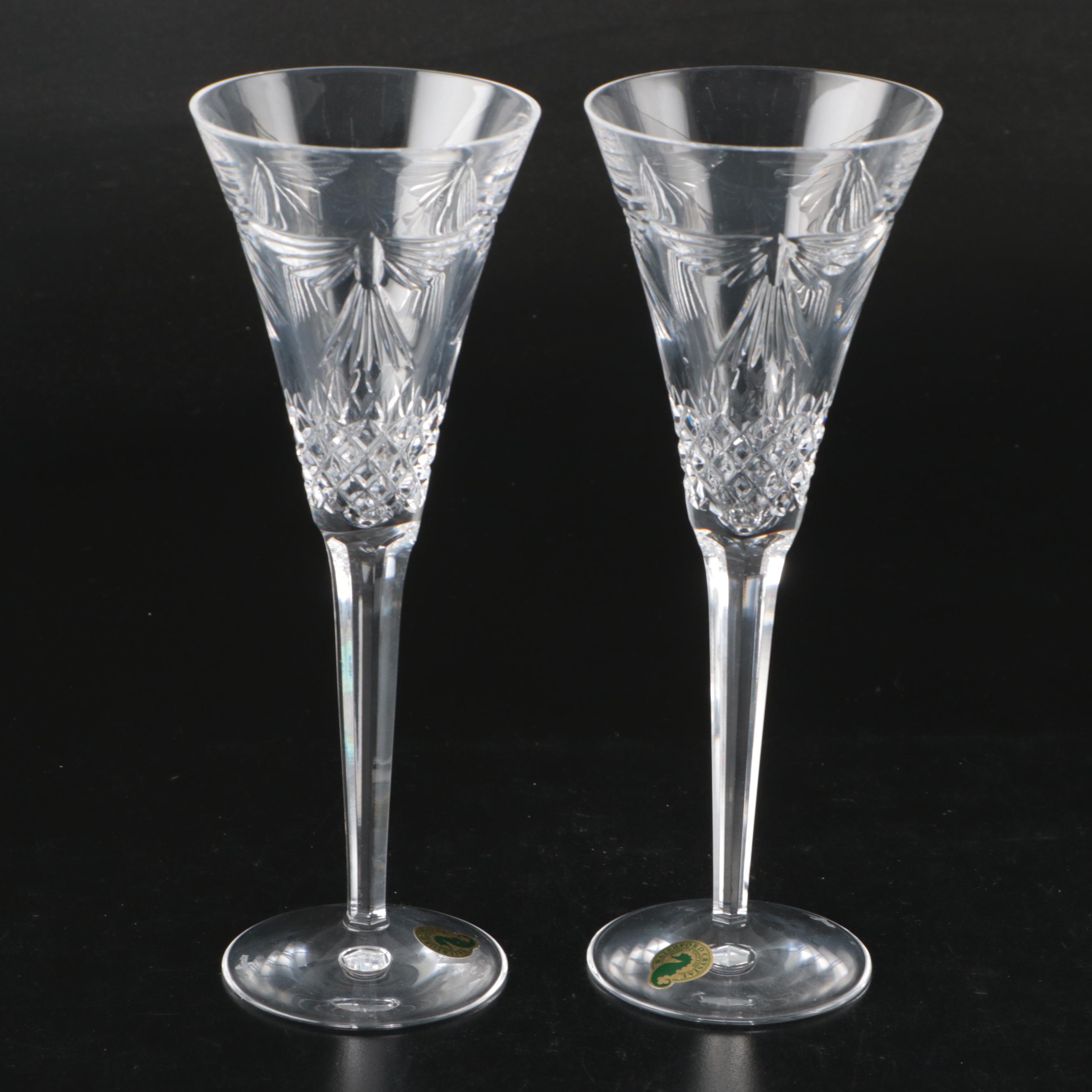 Waterford Crystal Millennium Series Fluted Champagne Glasses