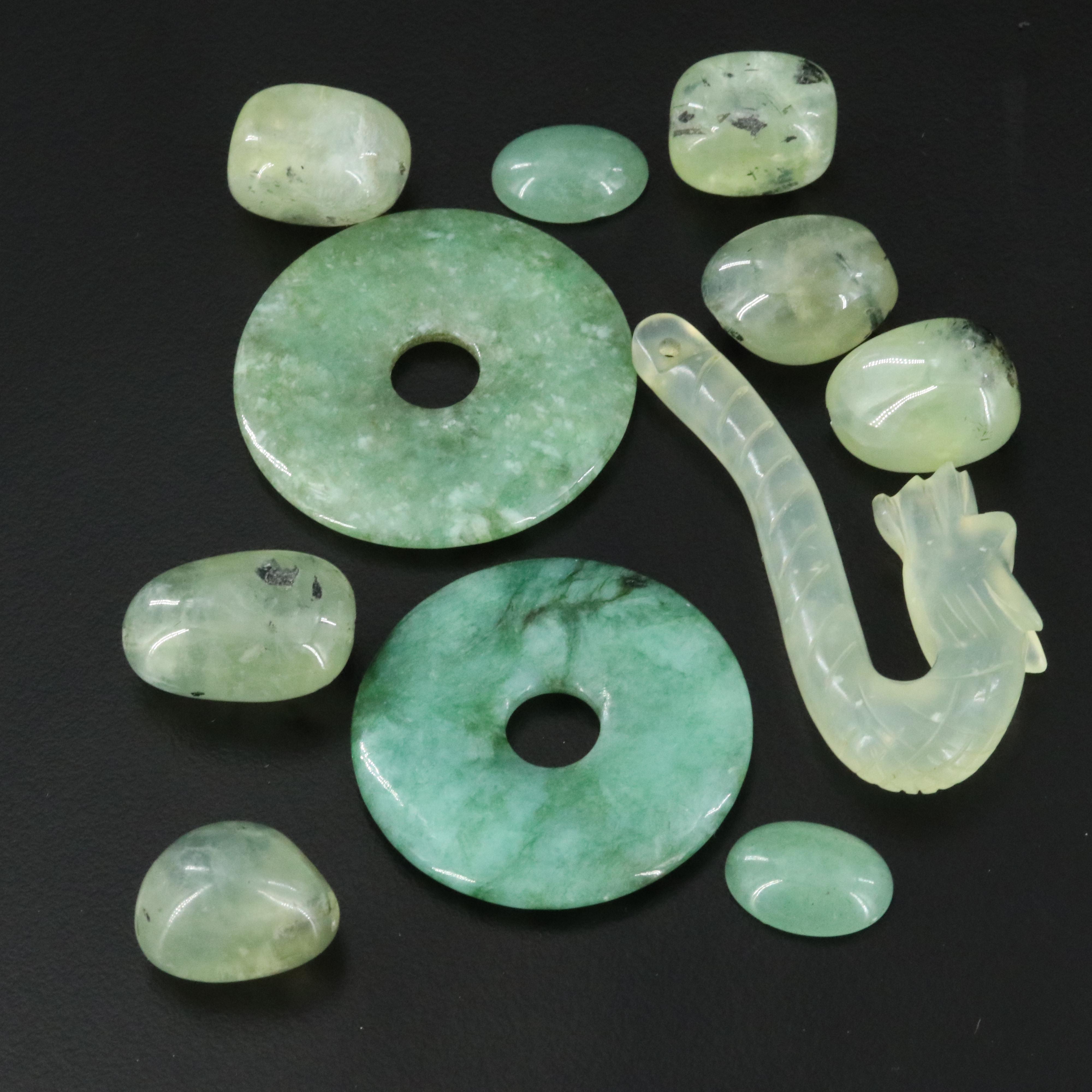 Loose Jadeite, Prehnite and Serpentine