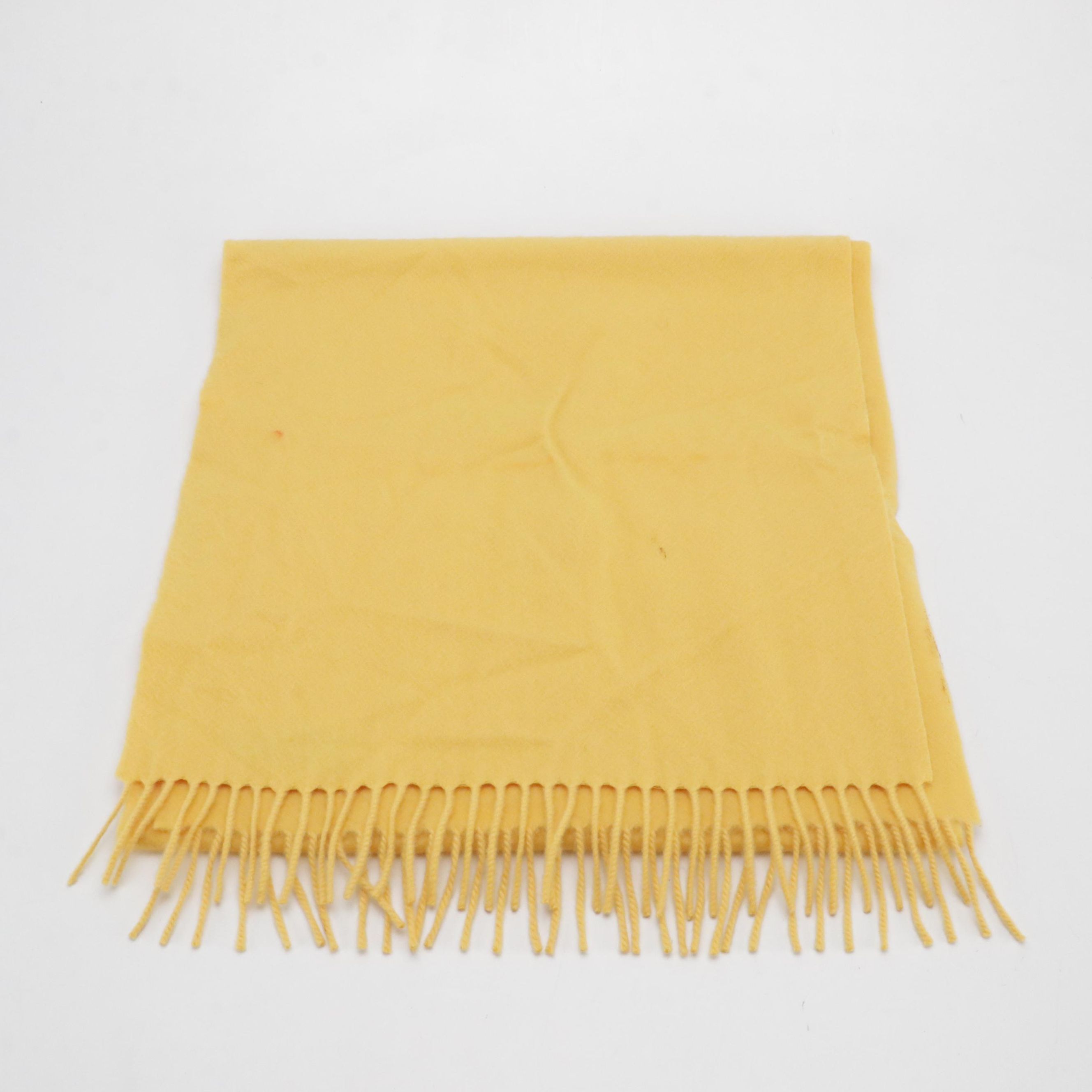 Loro Piana Cashmere Fringe Scarf in Yellow