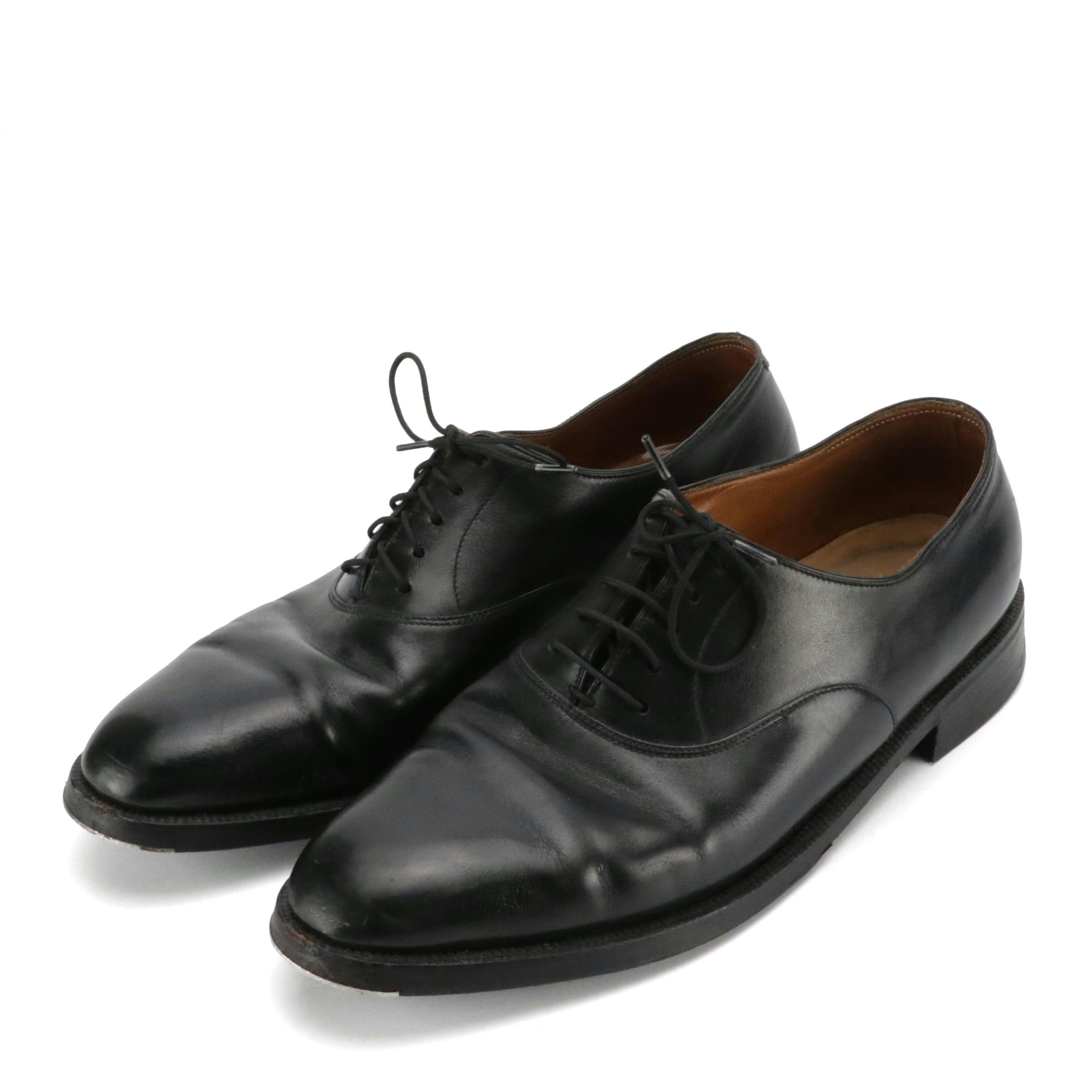 Custom Men's John Lobb Oxford Dress Shoes in Black Leather