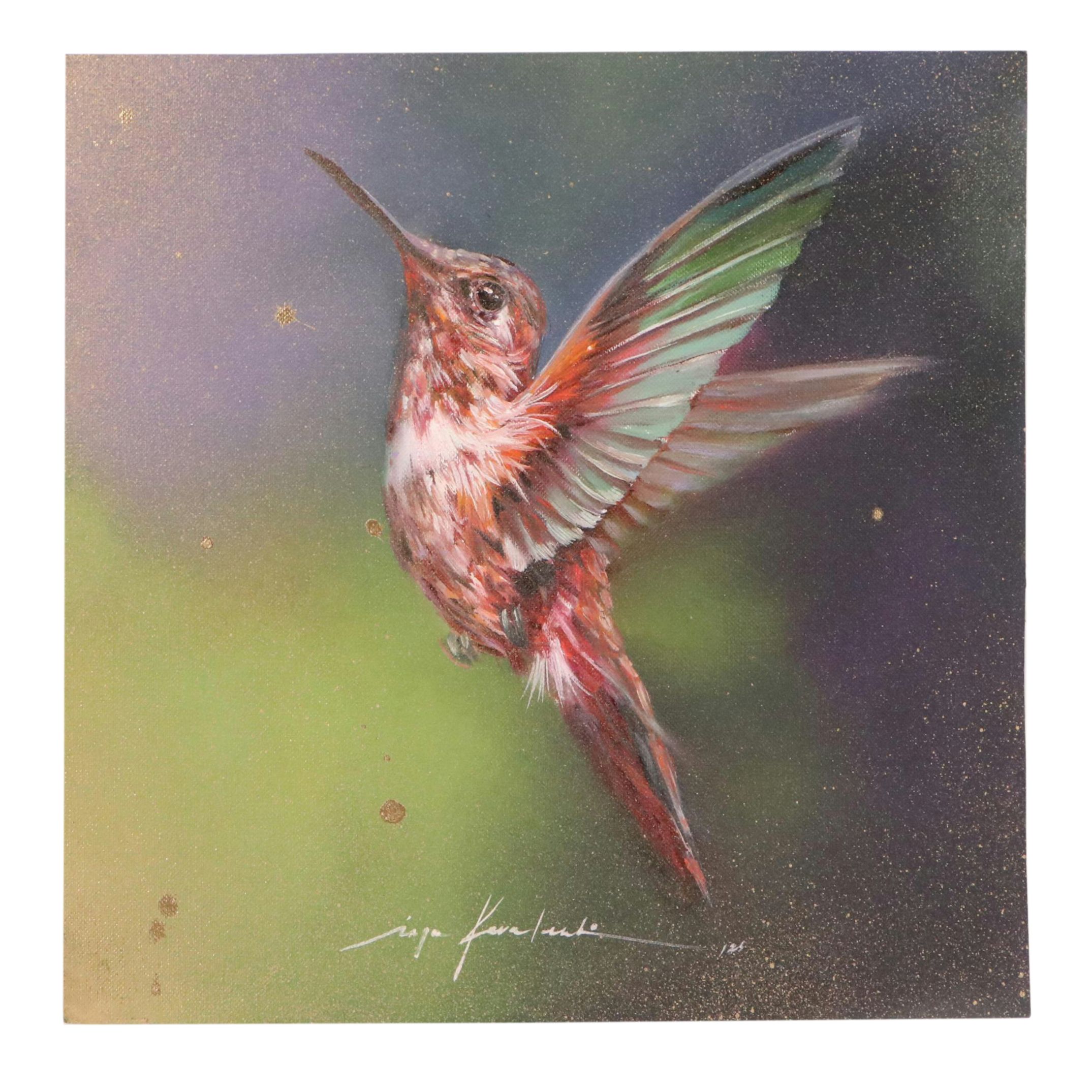 Inga Kovalenko Oil Painting of Hummingbird, 2025