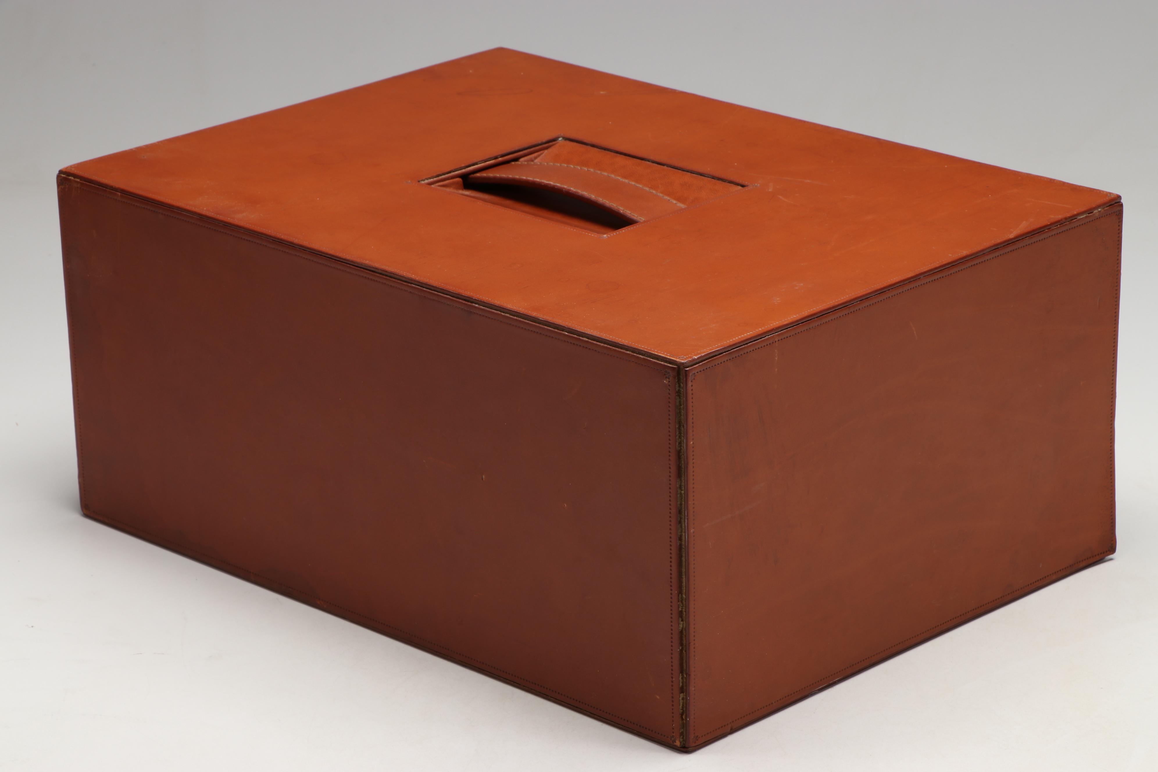 Bvlgari Leather Bound Wood Jewelry Box