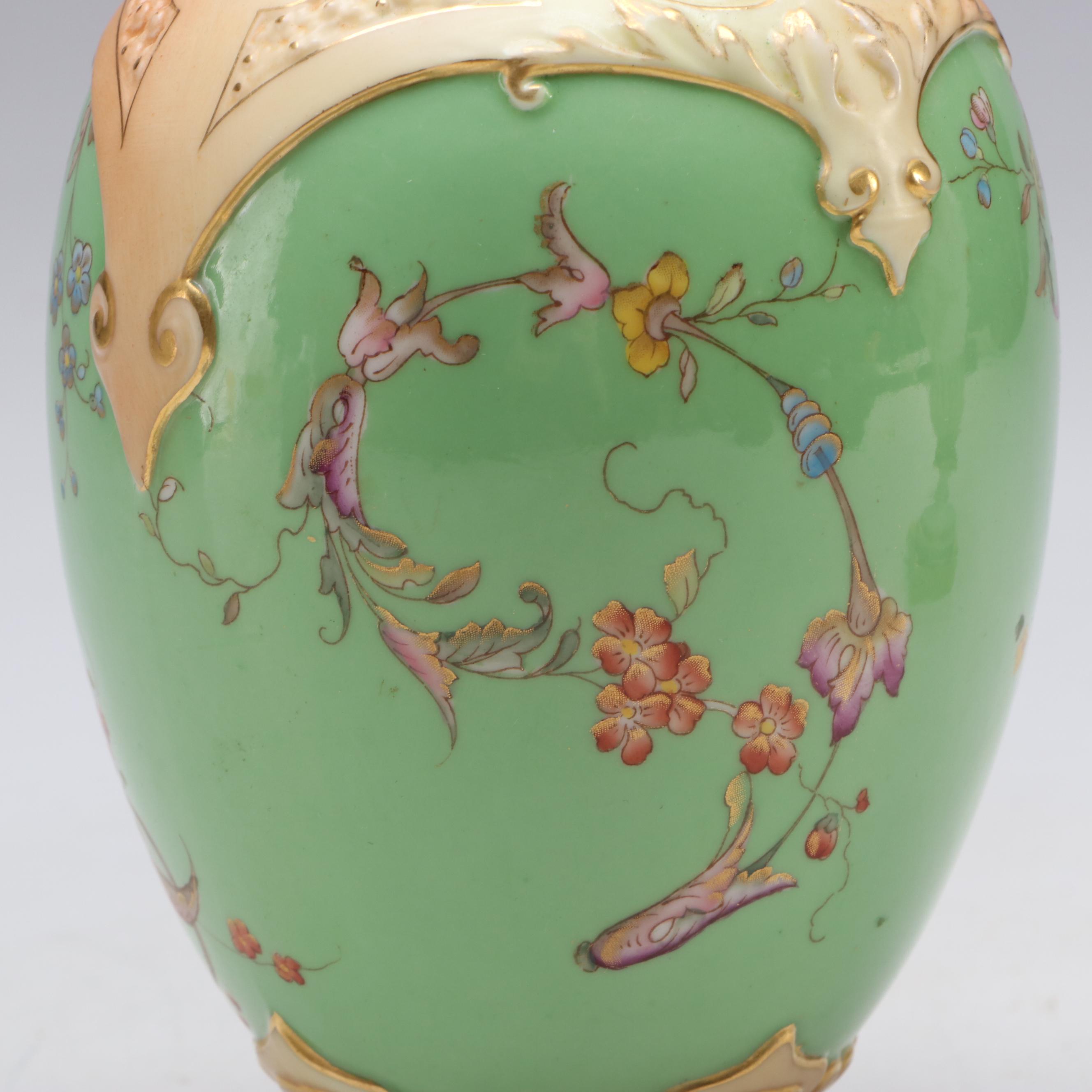 Royal Worcester English Gilt Porcelain Vase and Lidded Urn