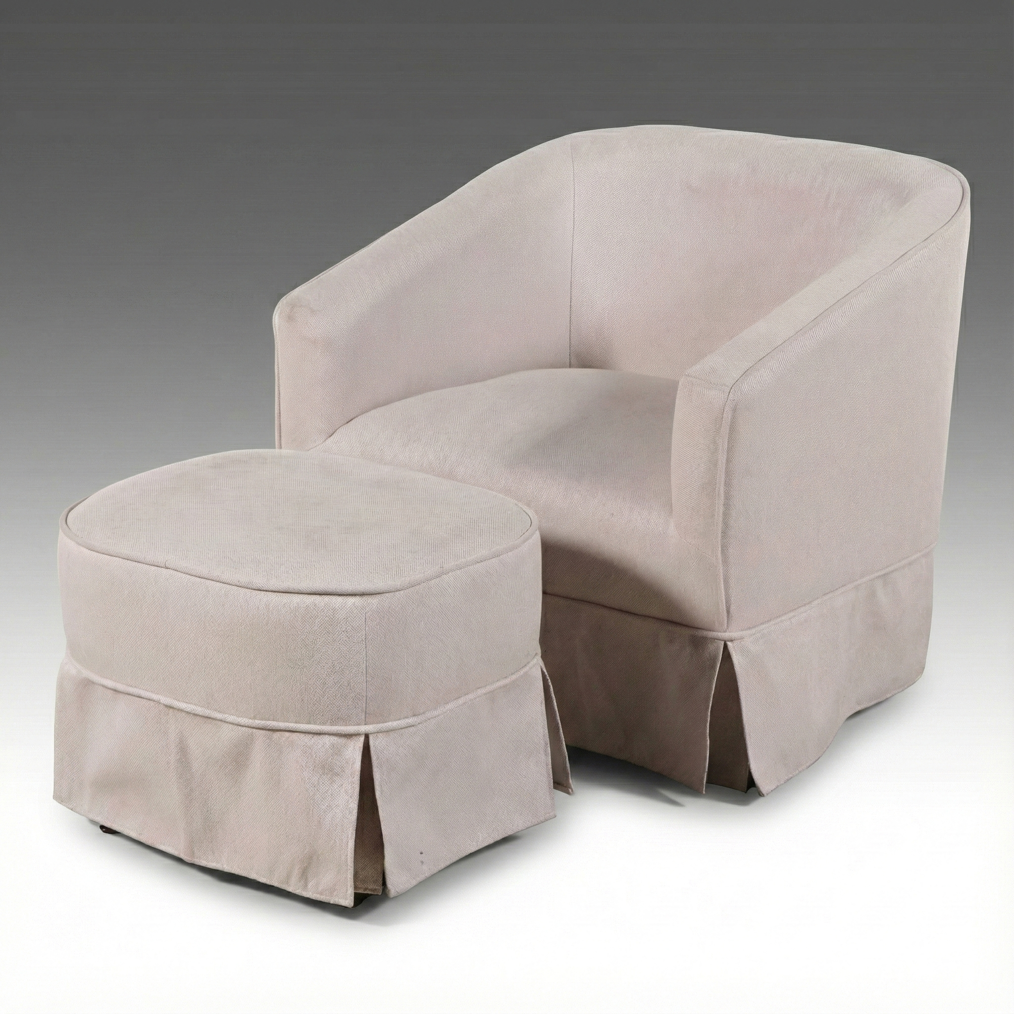 Contemporary Sirio Upholstered Armchair with Ottoman