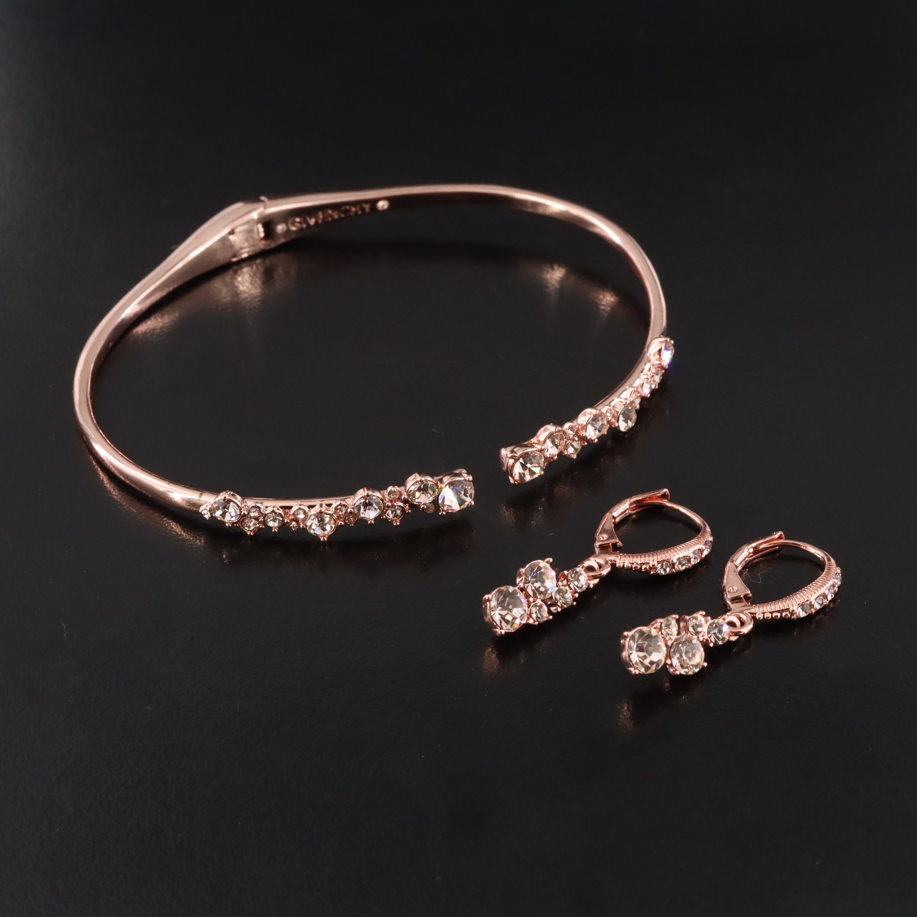Givenchy Rhinestone Bracelet and Earrings