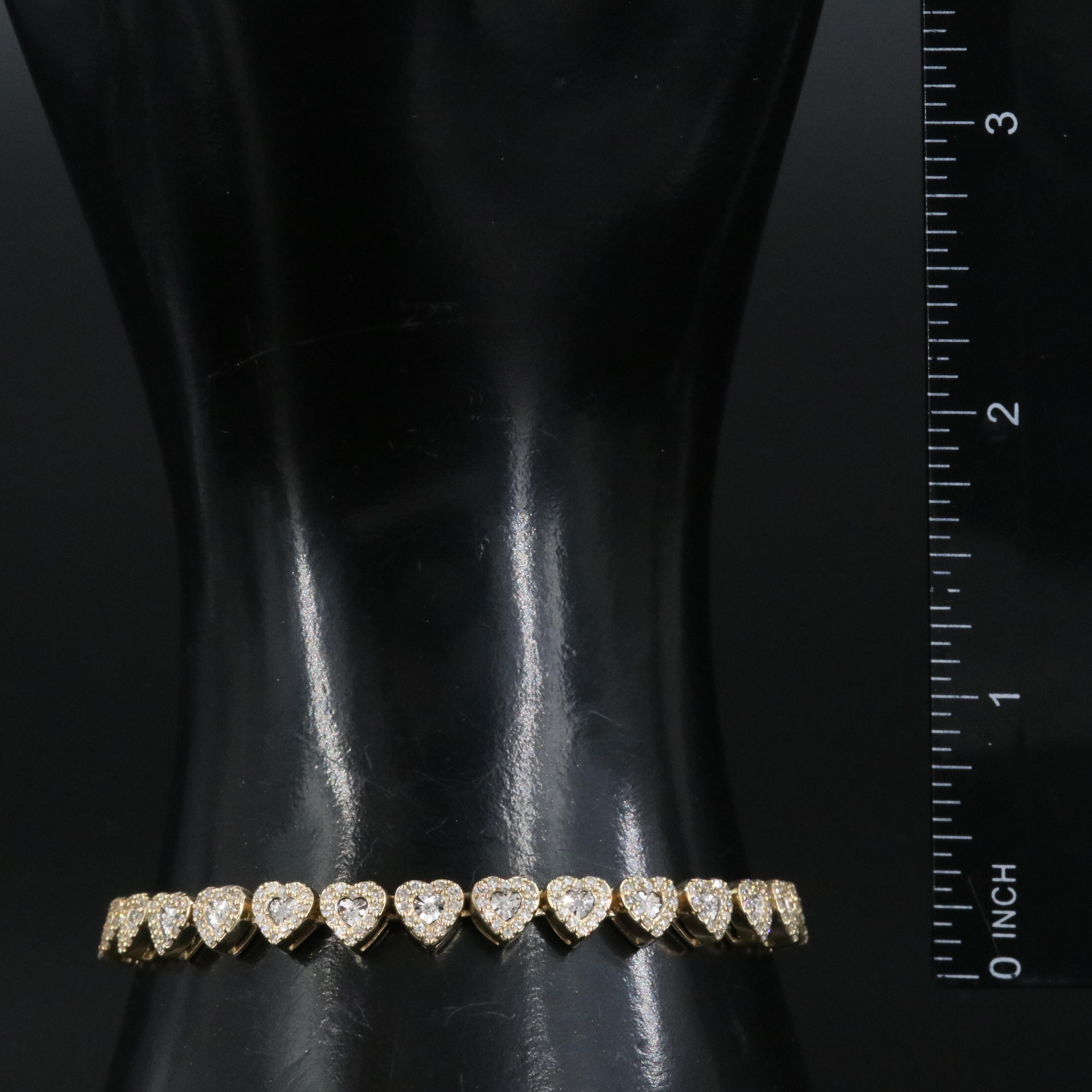 10K 1.00 CTW Diamond Heart Bracelet
