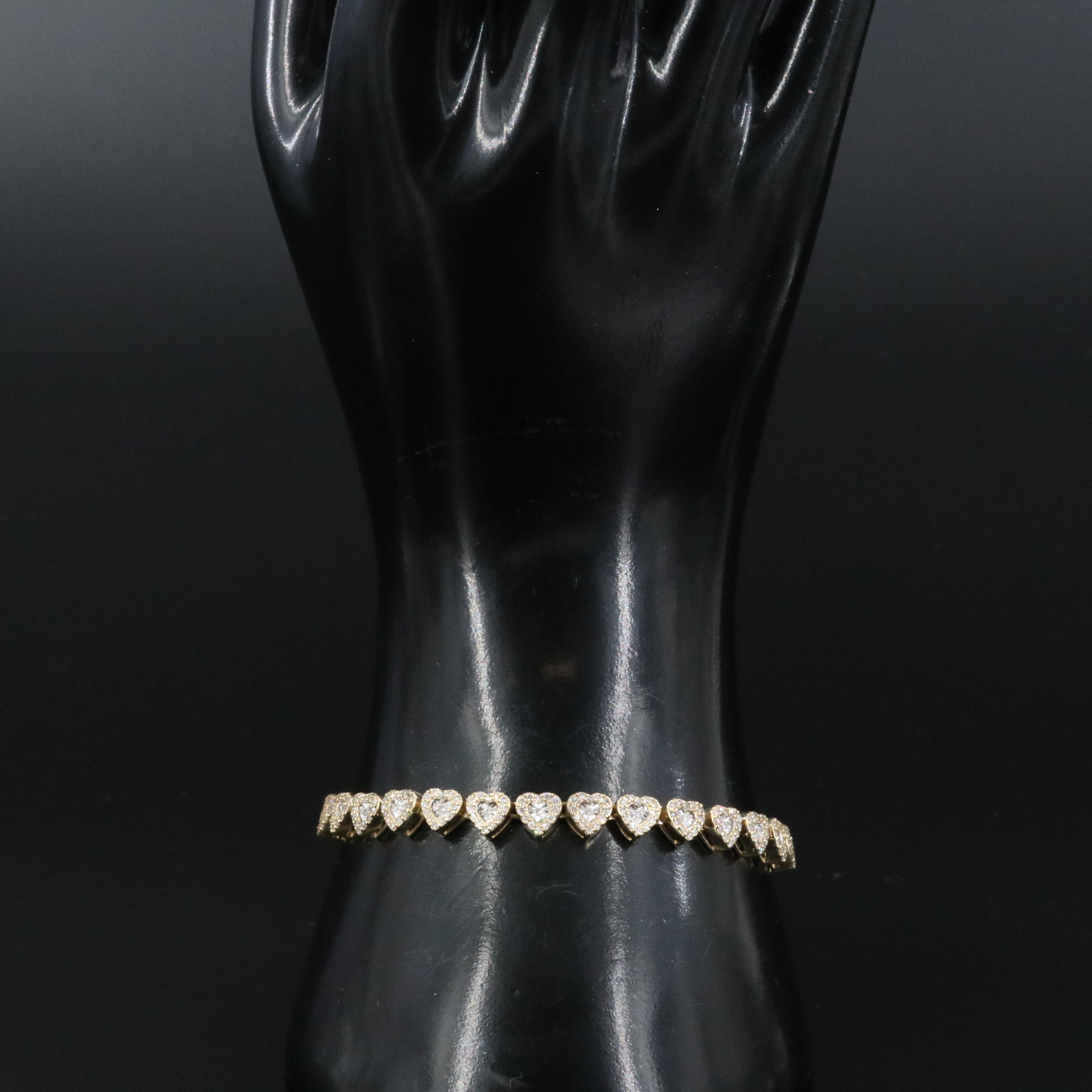 10K 1.00 CTW Diamond Heart Bracelet