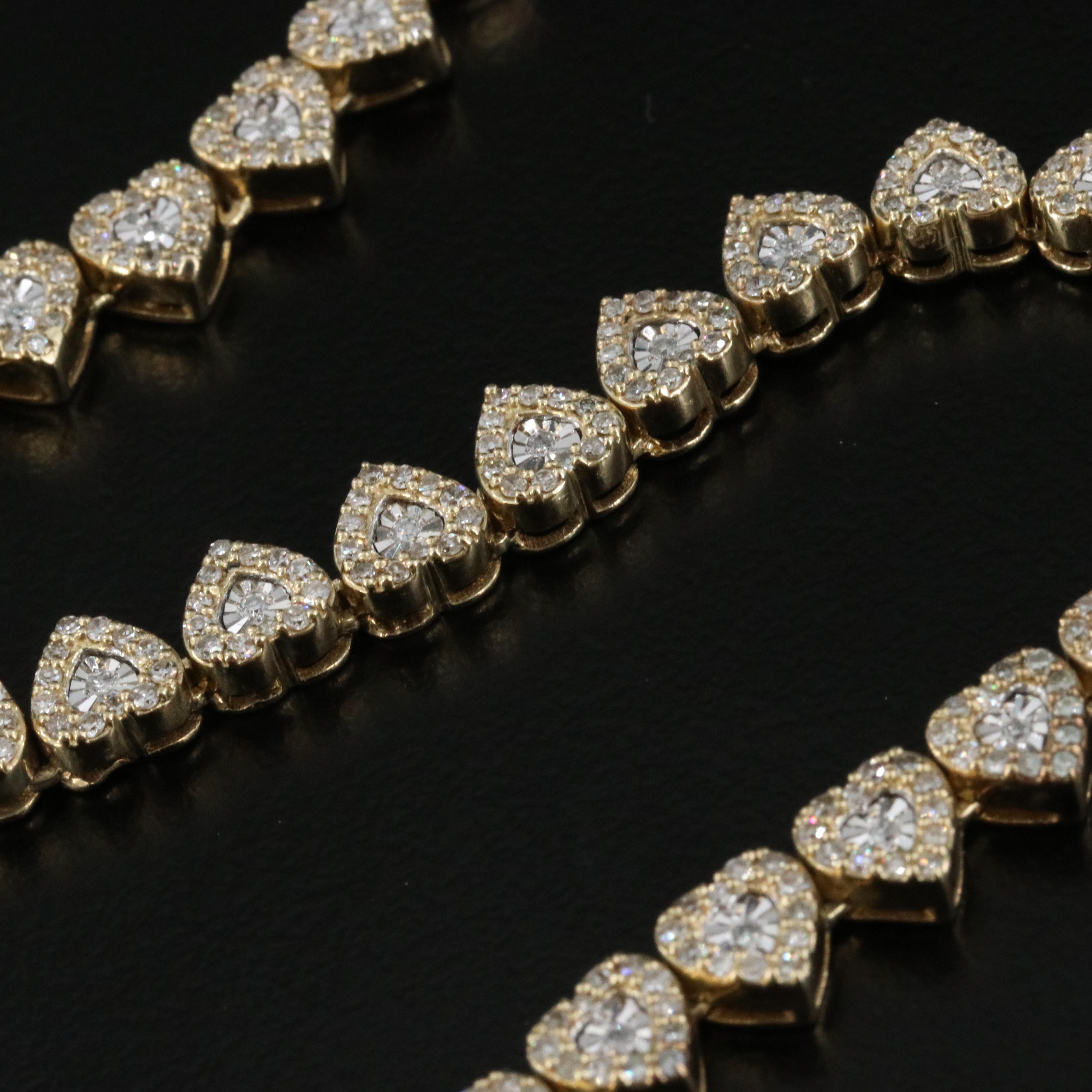 10K 1.00 CTW Diamond Heart Bracelet