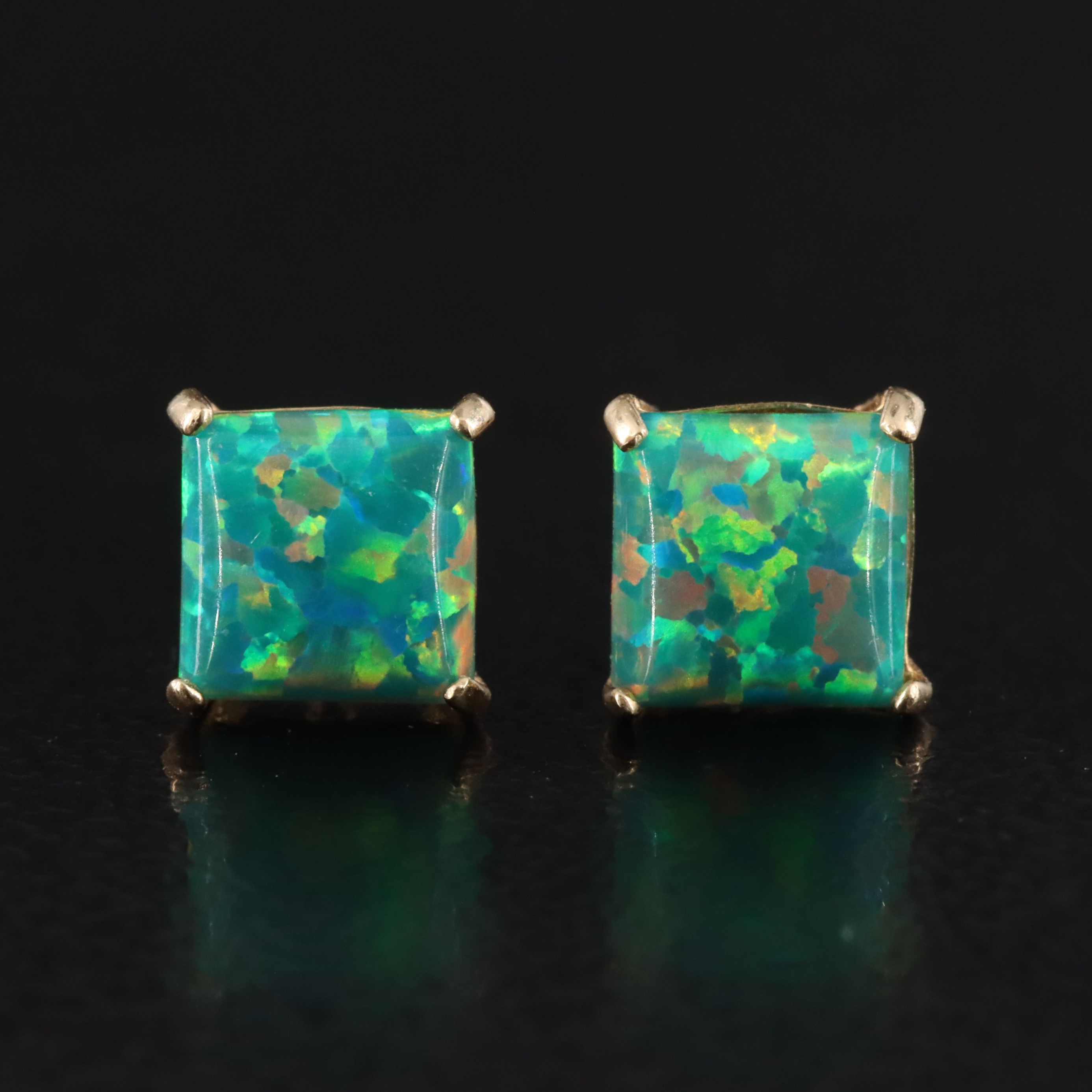 14K Opal Stud Earrings