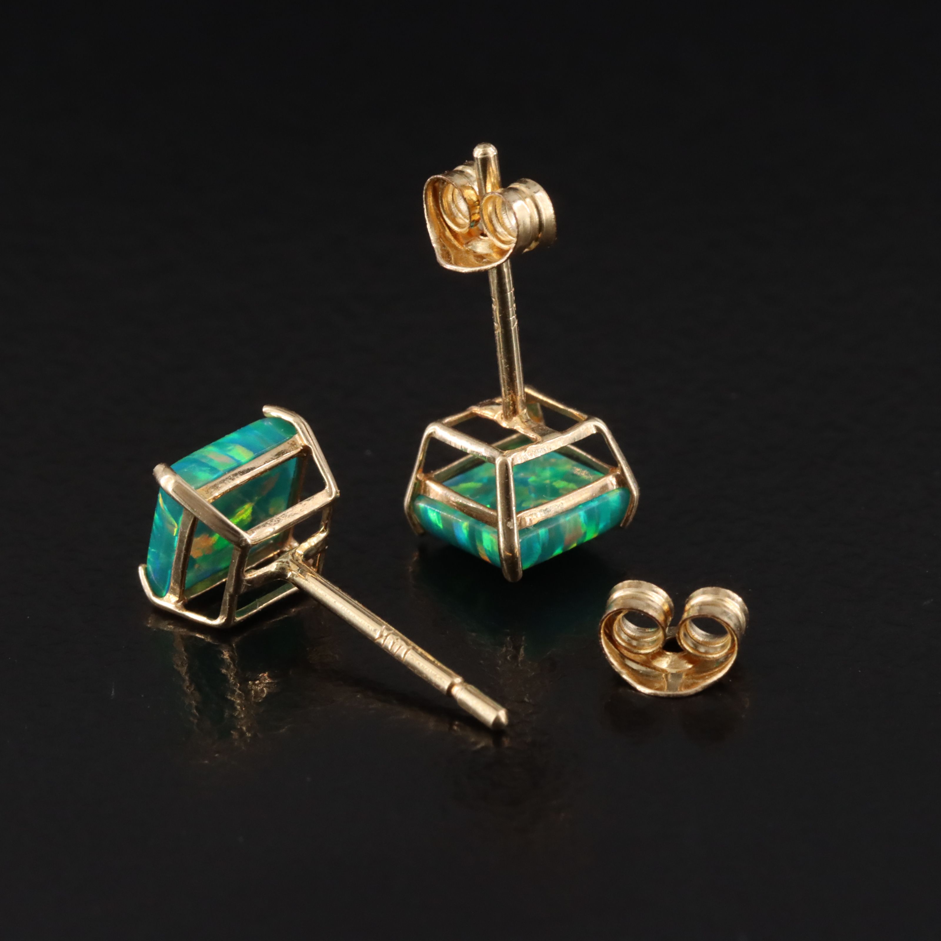 14K Opal Stud Earrings