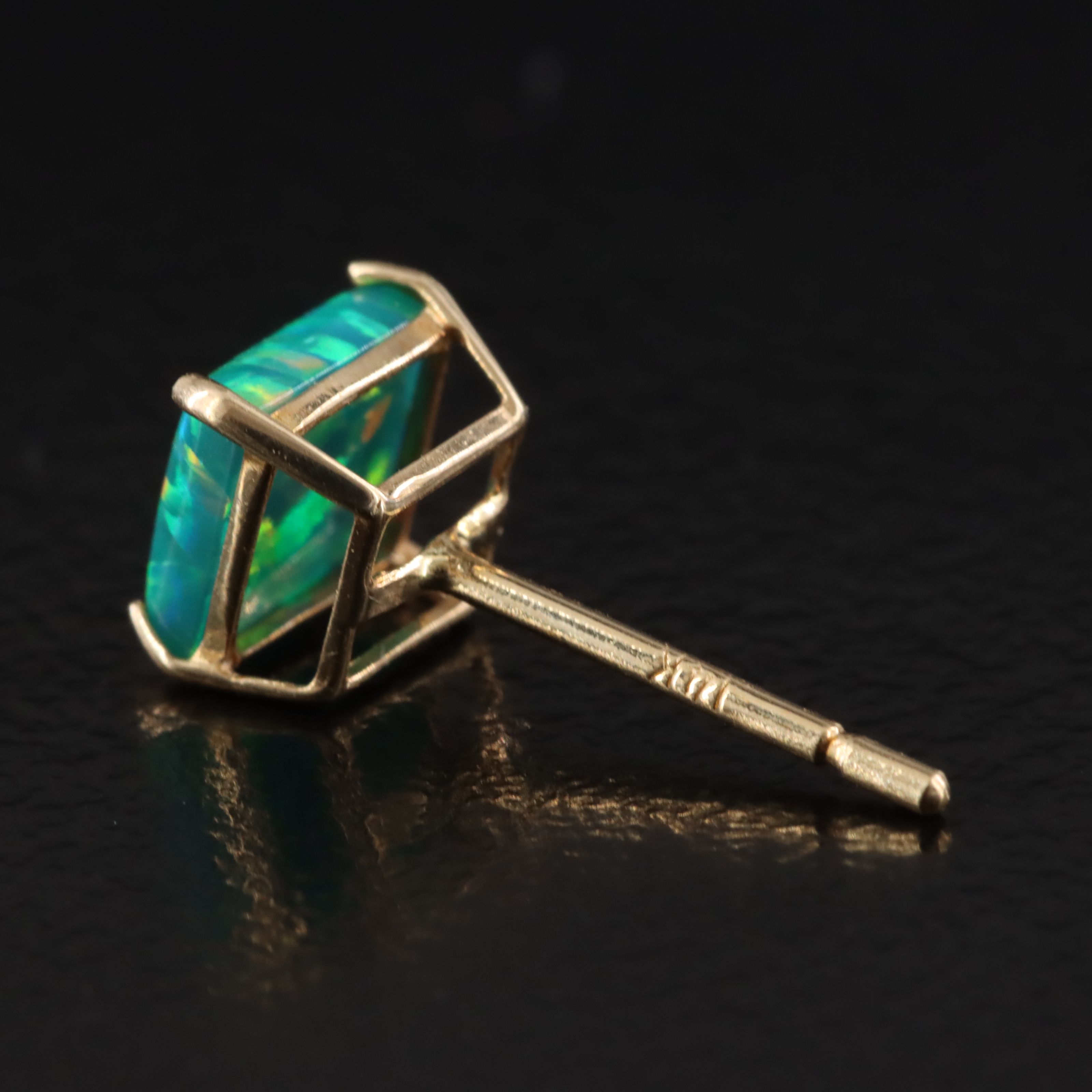 14K Opal Stud Earrings